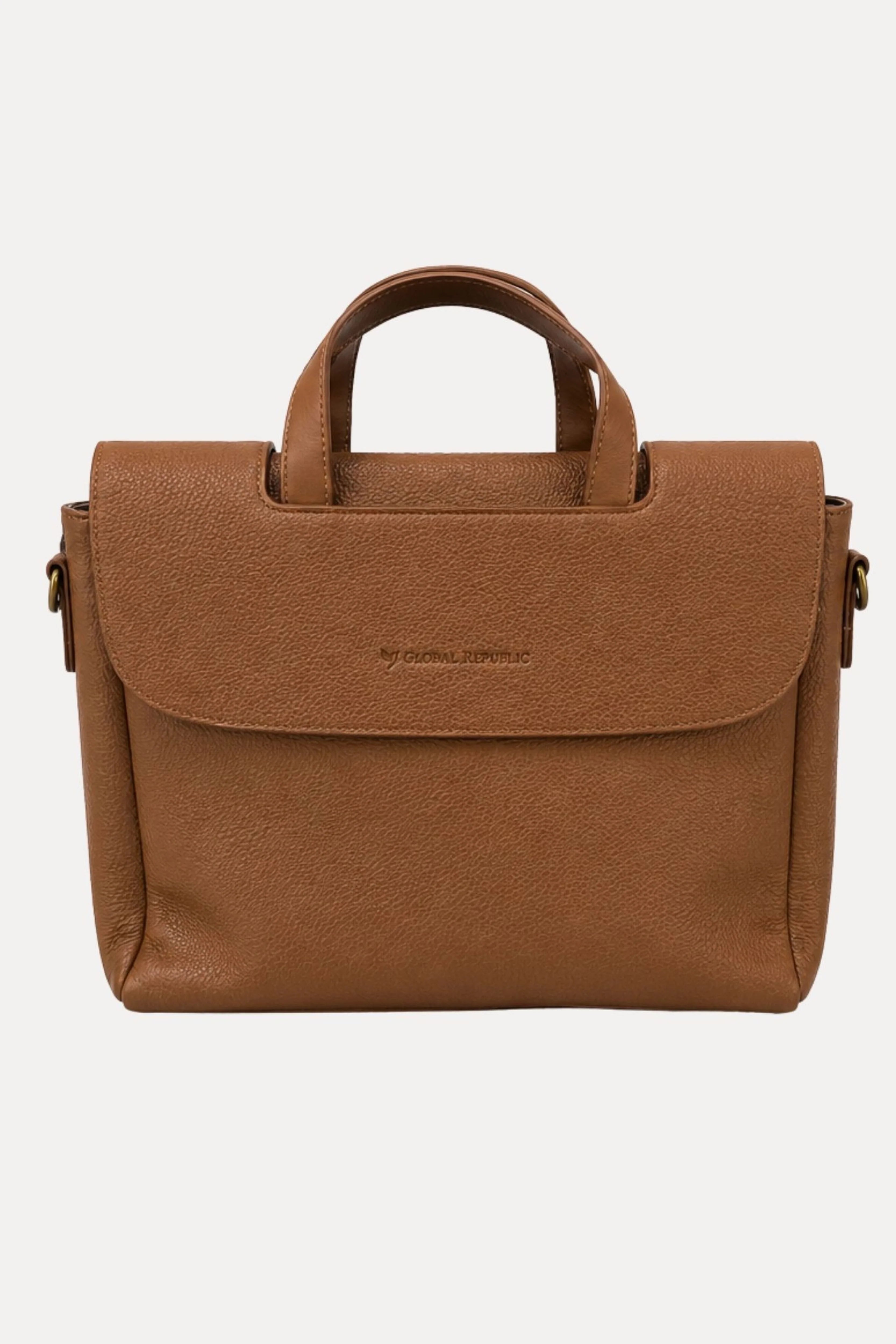 Brown Leather Laptop Bag-Global Republic