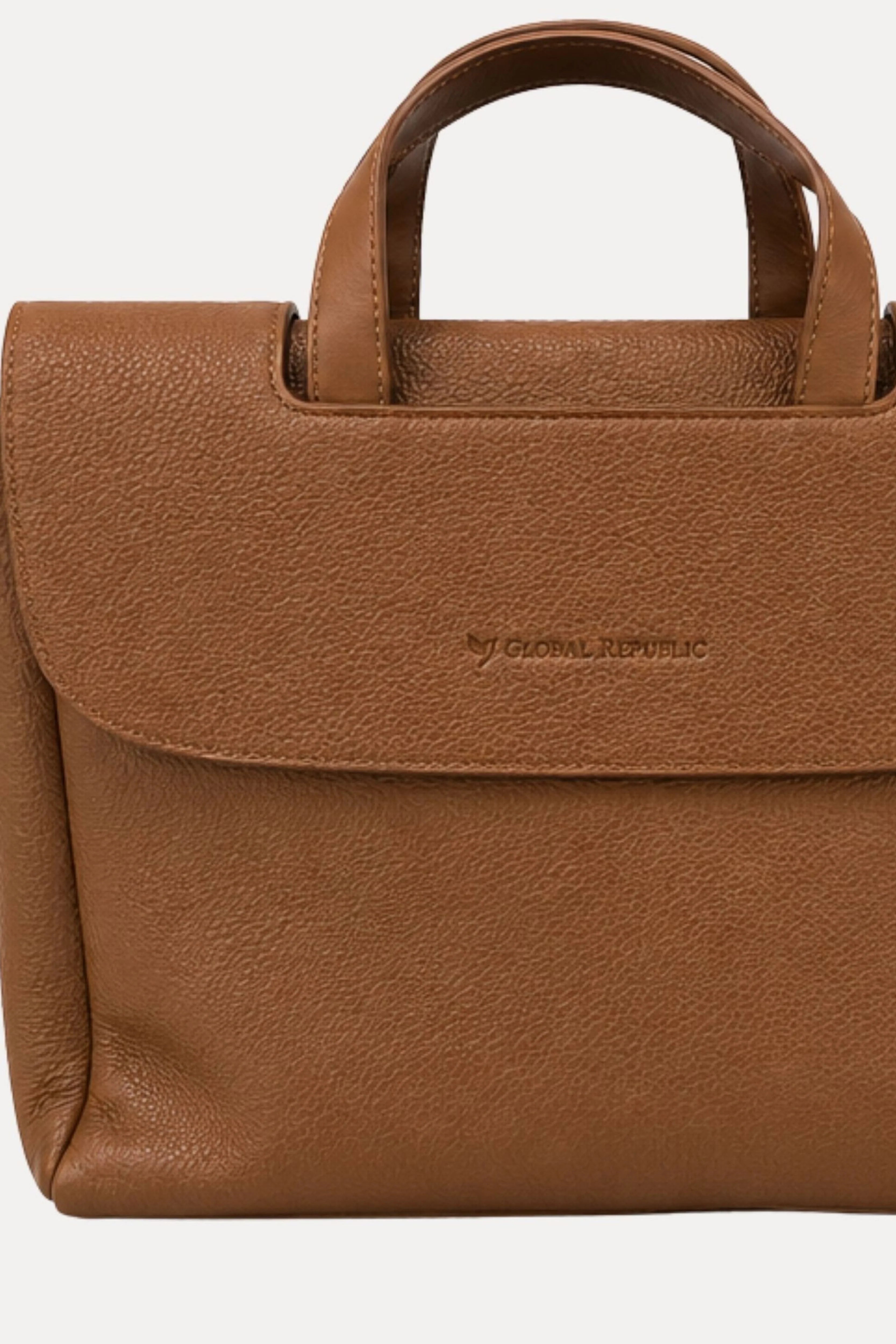 Brown Leather Laptop Bag-Global Republic