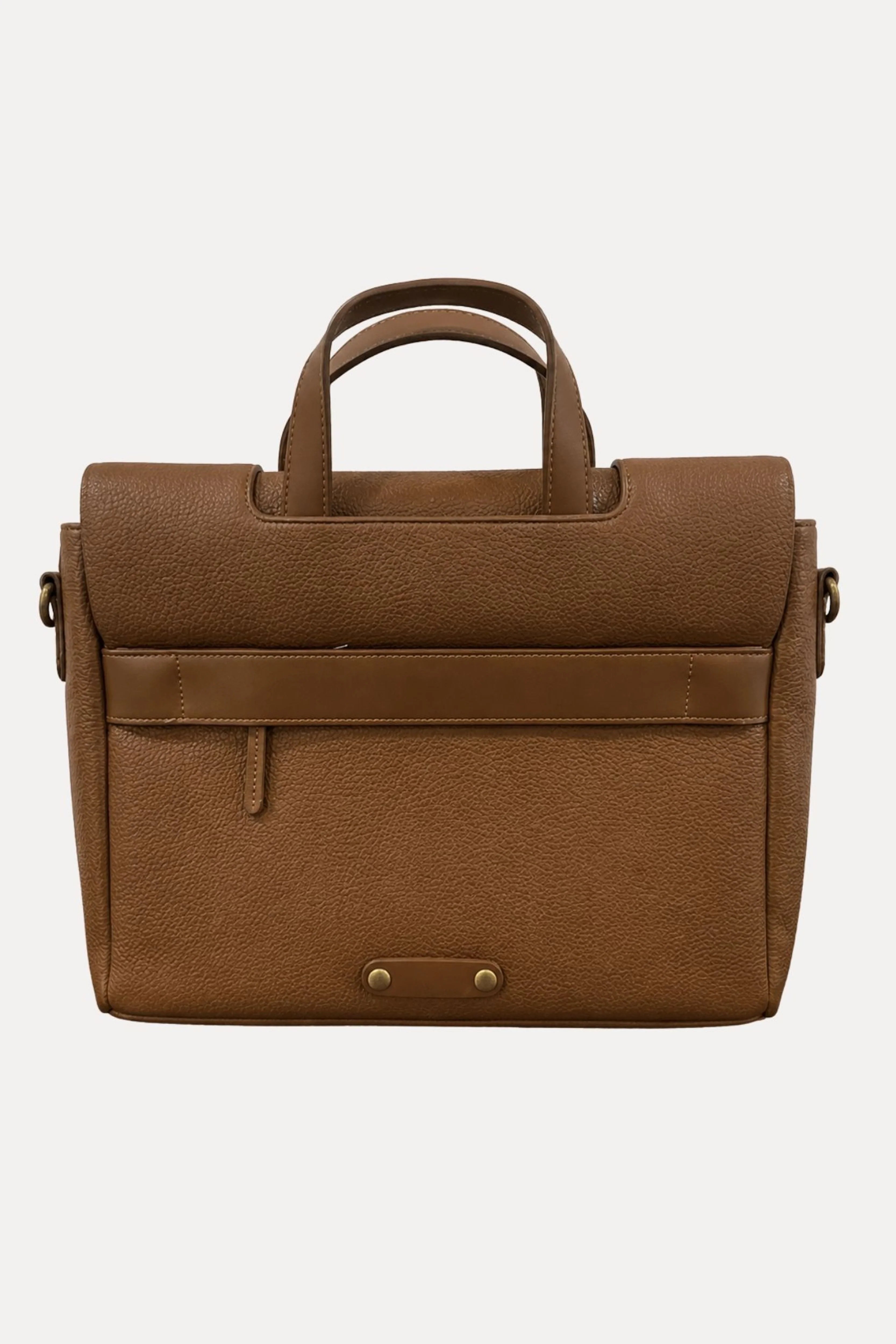 Brown Leather Laptop Bag-Global Republic