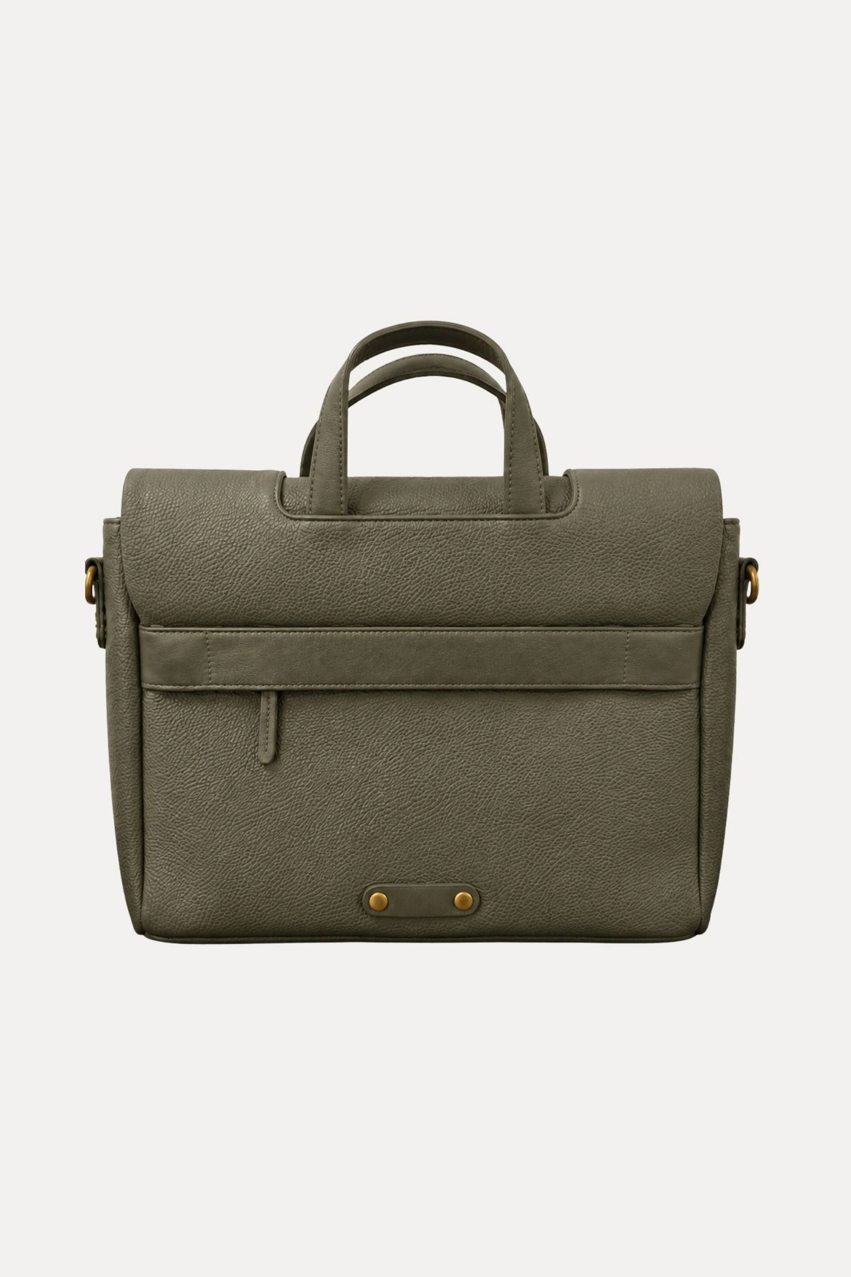 Olive Leather Laptop Bag-Global Republic
