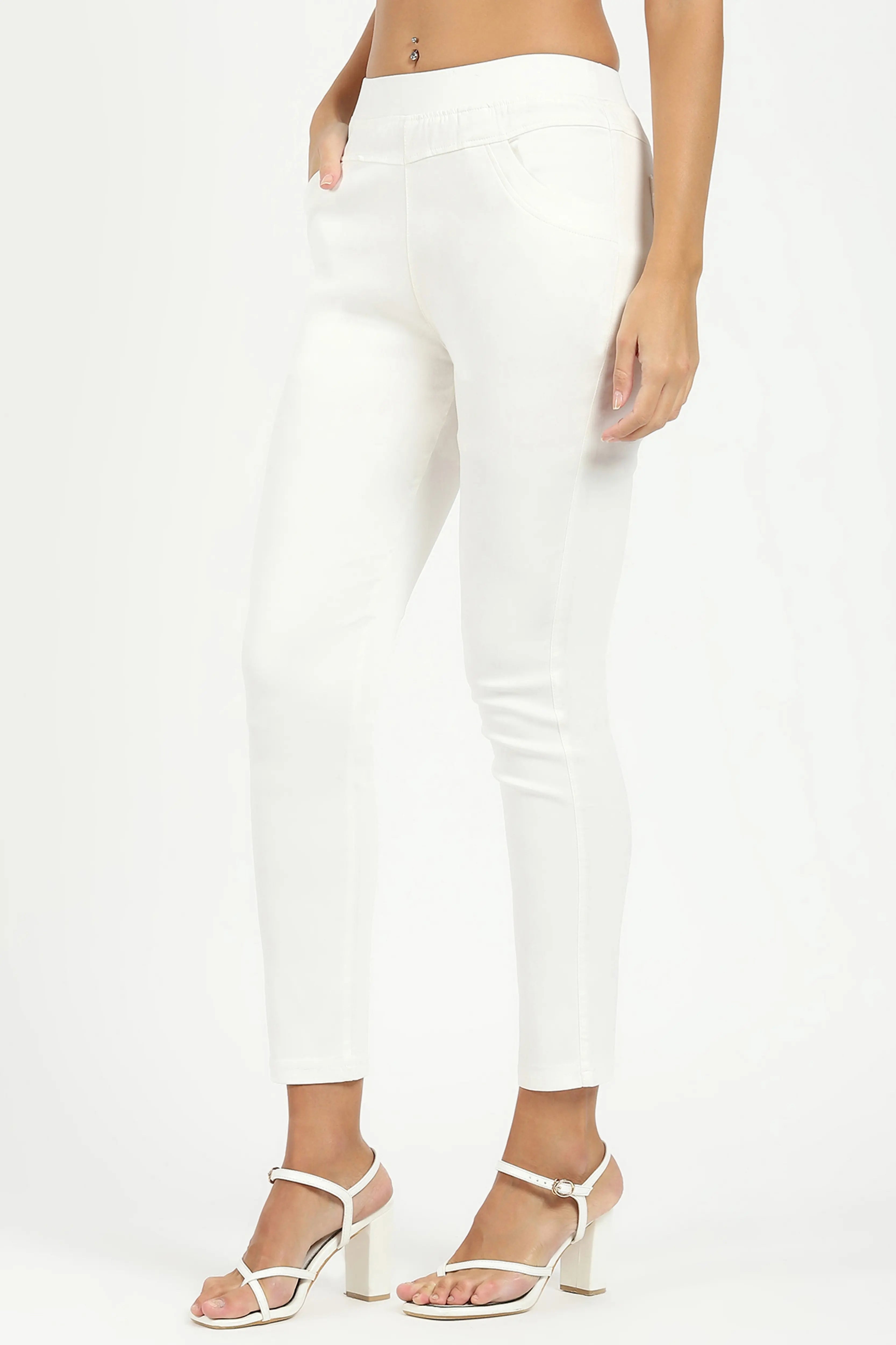 White Ultra Stretchable Jegging - Global Republic