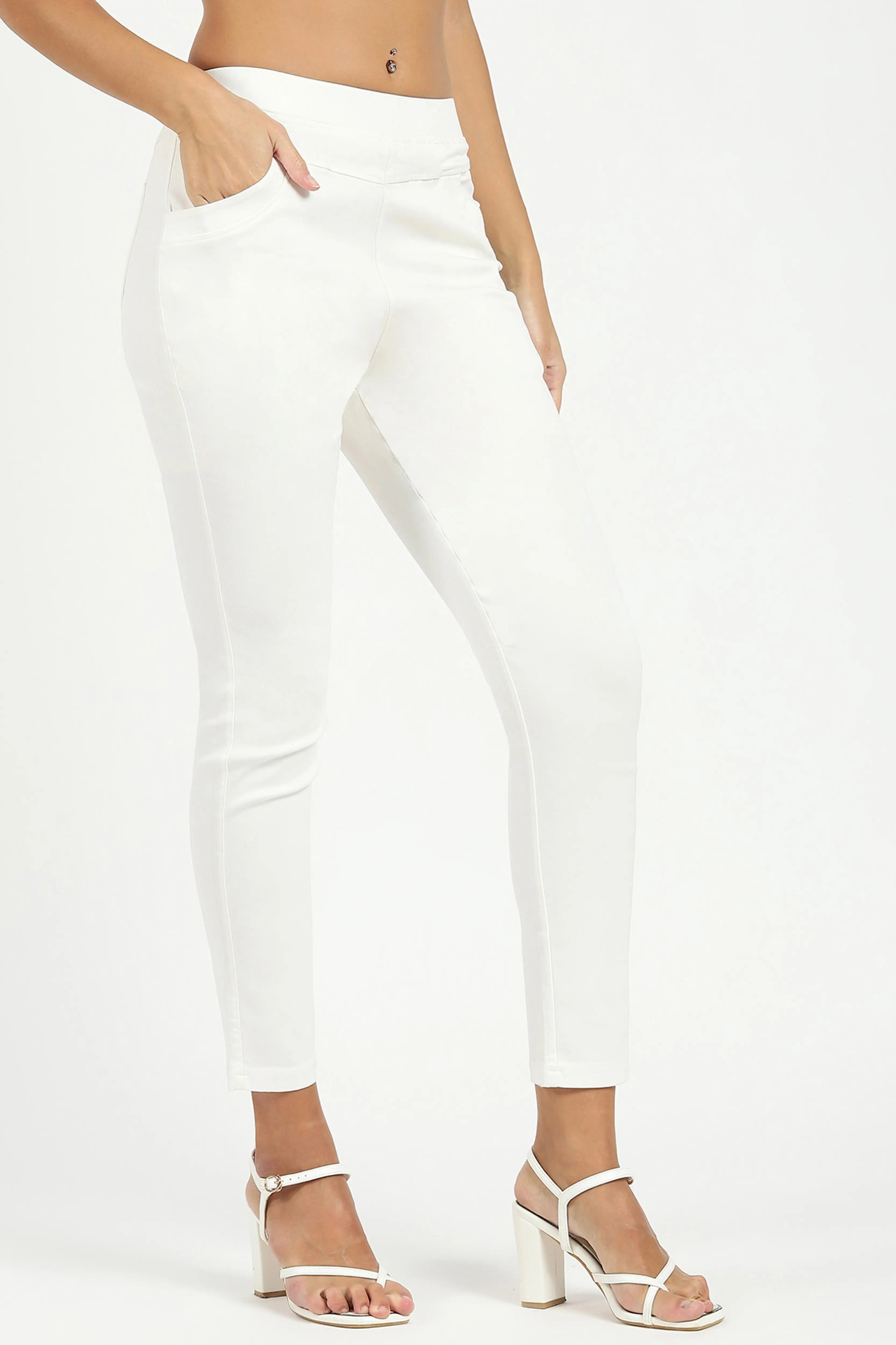 White Ultra Stretchable Jegging - Global Republic