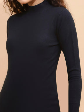 Black Turtle Neck Slim Skivvy Pullover