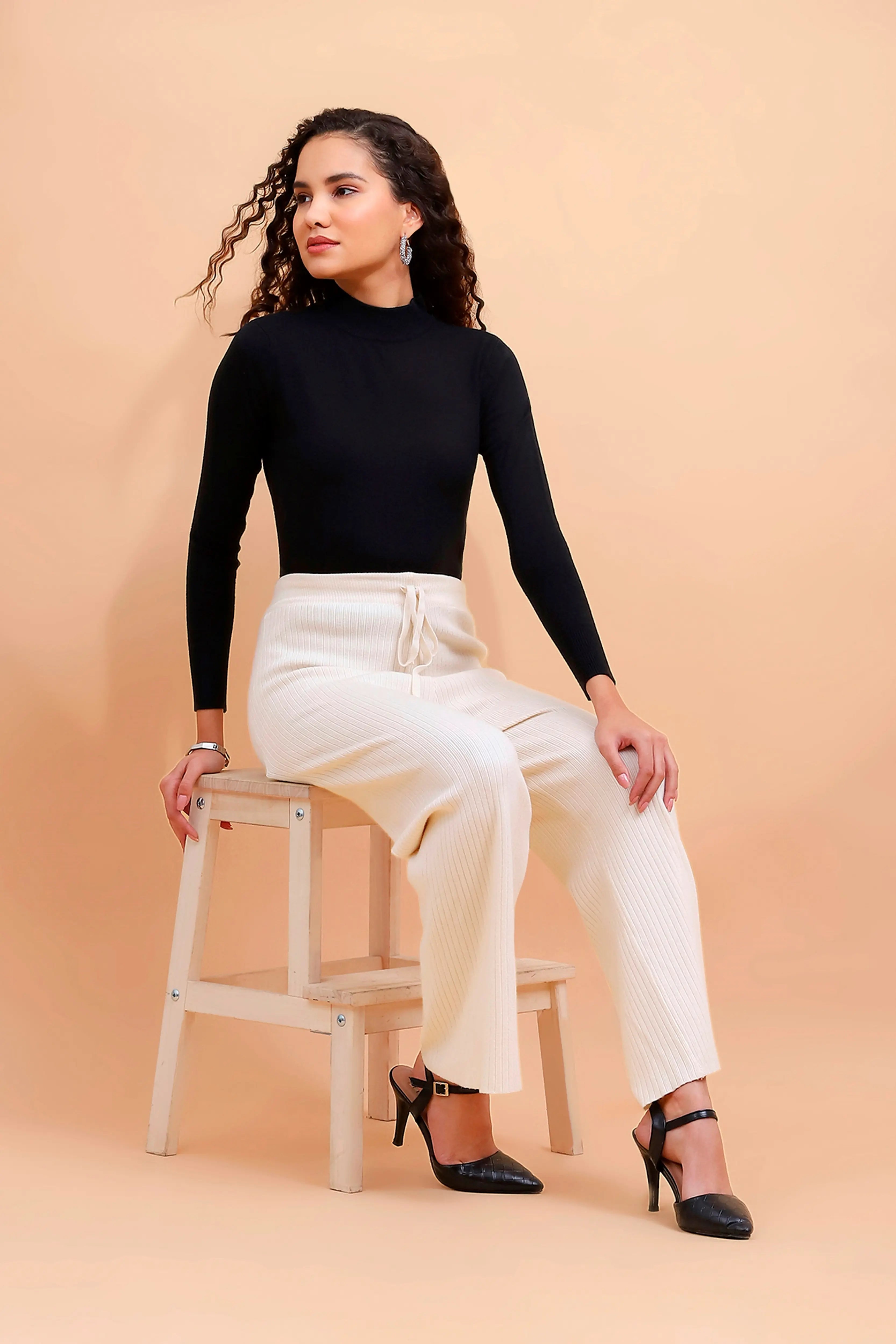 Black Turtle Neck Slim Skivvy Pullover - Global Republic