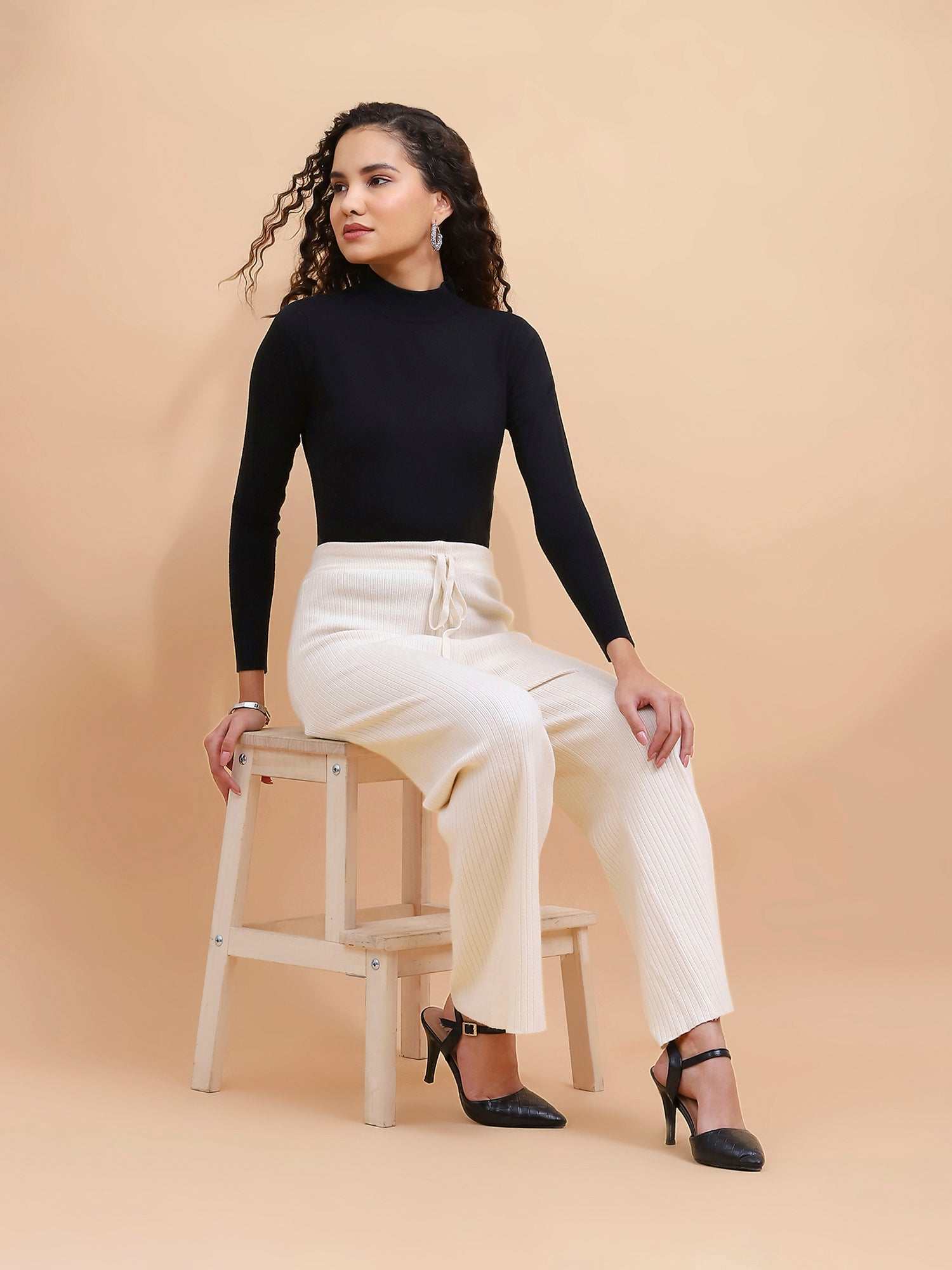 Black Turtle Neck Slim Skivvy Pullover