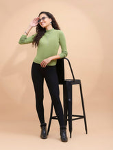 Olive Turtle Neck Slim Skivvy Pullover