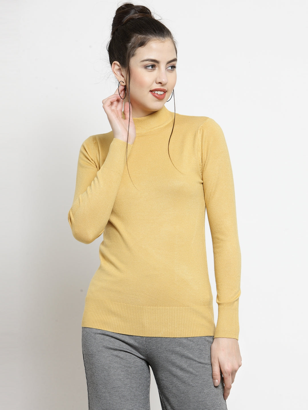 Mustard Turtle Neck Full Sleeve Skivvy - Global Republic