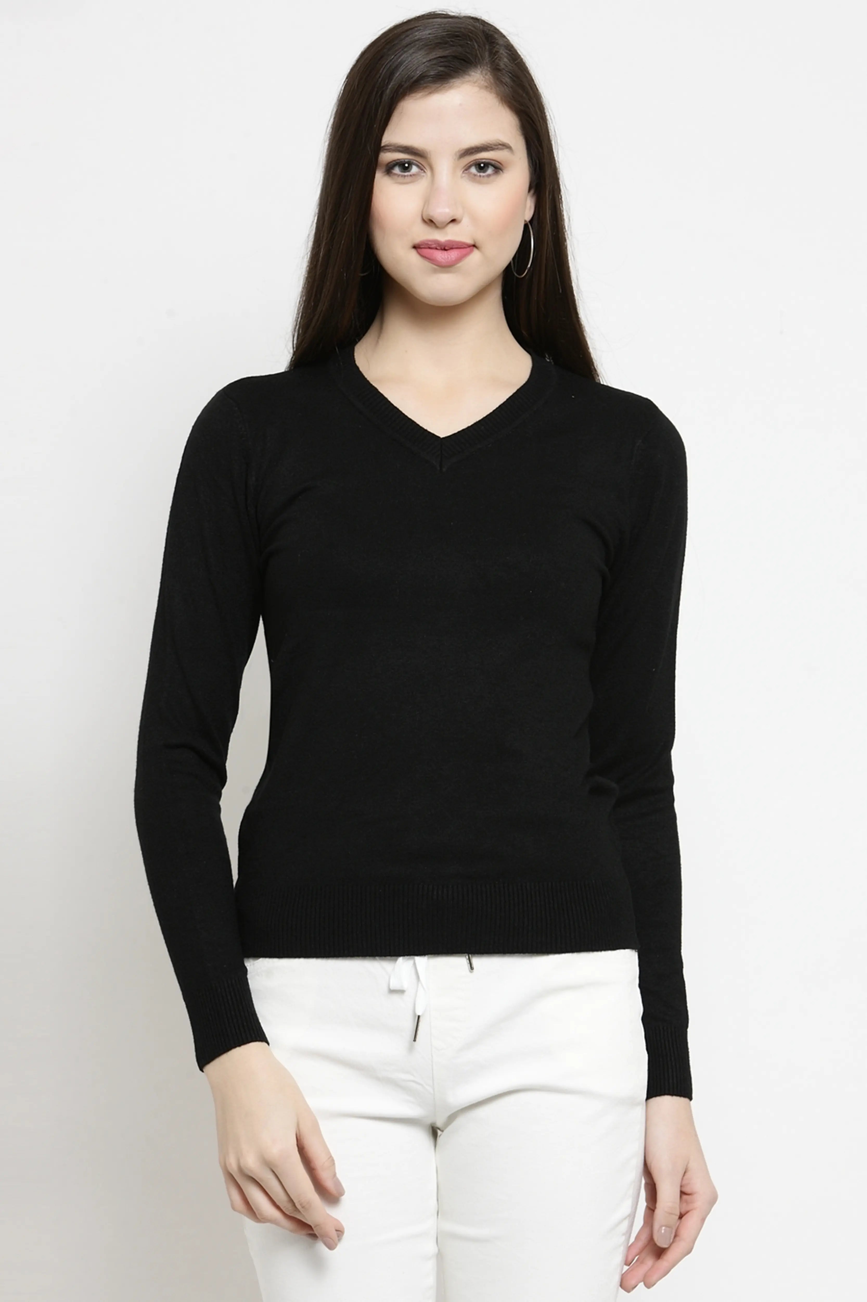 Black V-Neck Snug Fit Skivvy - Global Republic