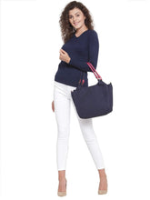 Navy Blue V-Neck Slim Fit Pullover