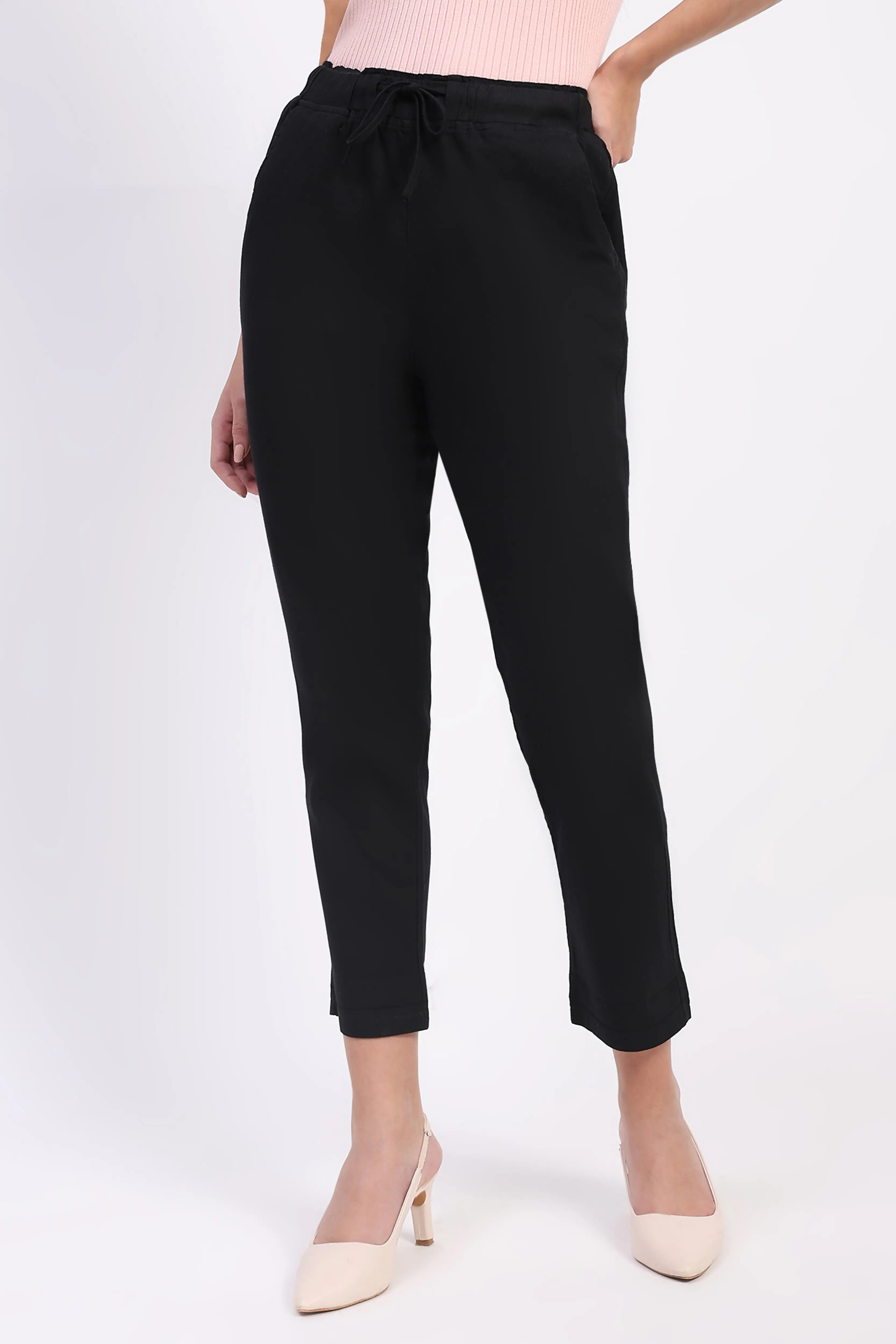 Regular Fit Black Lower With Pockets - Global Republic