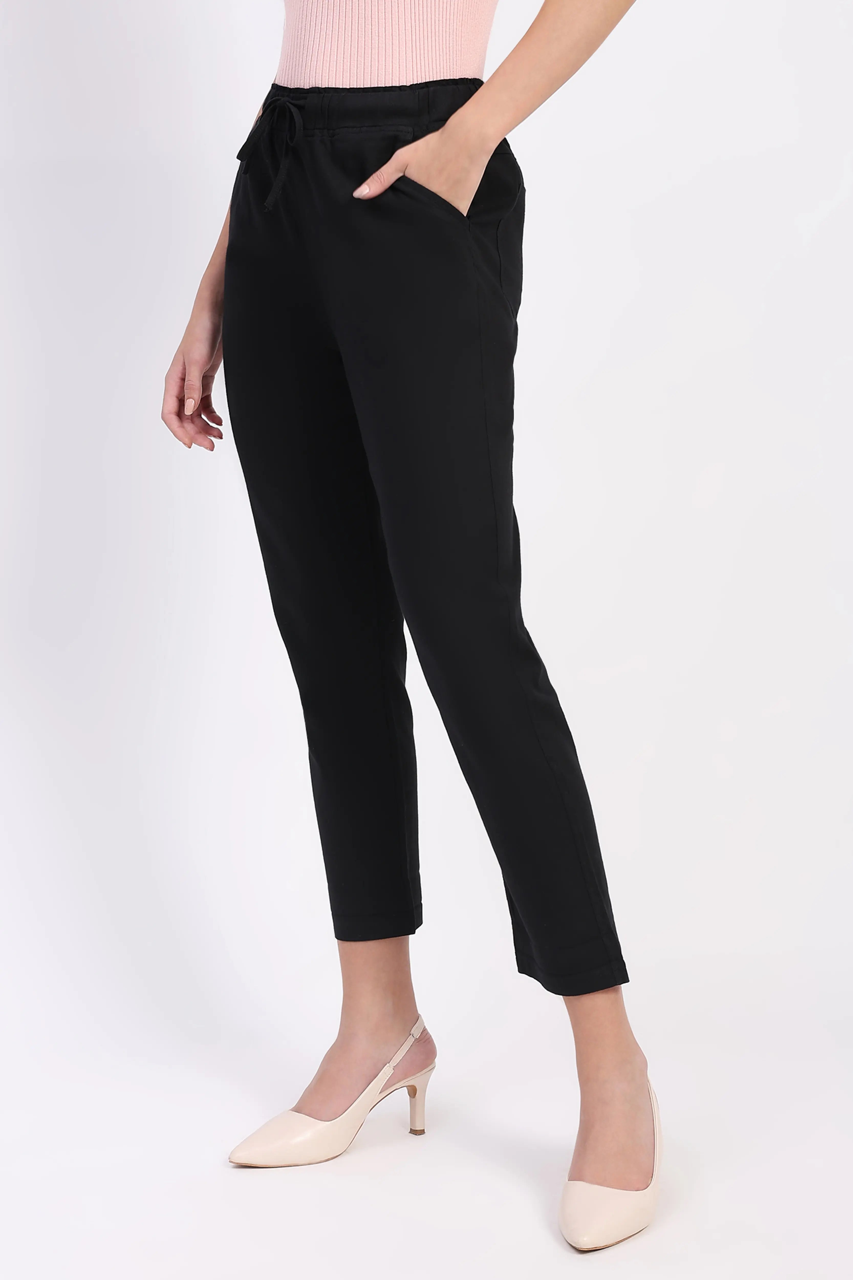 Regular Fit Black Lower With Pockets - Global Republic