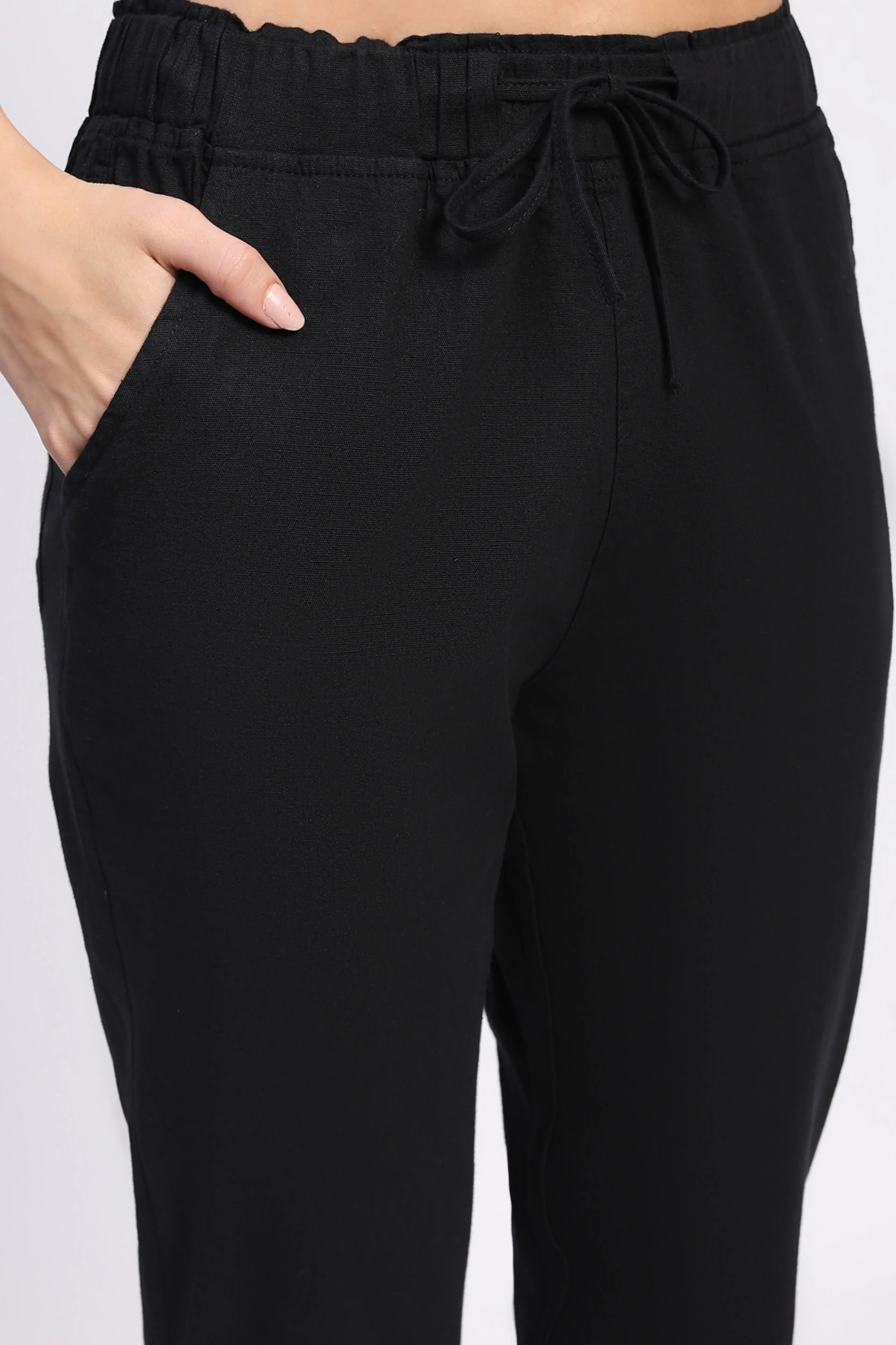 Regular Fit Black Lower With Pockets - Global Republic