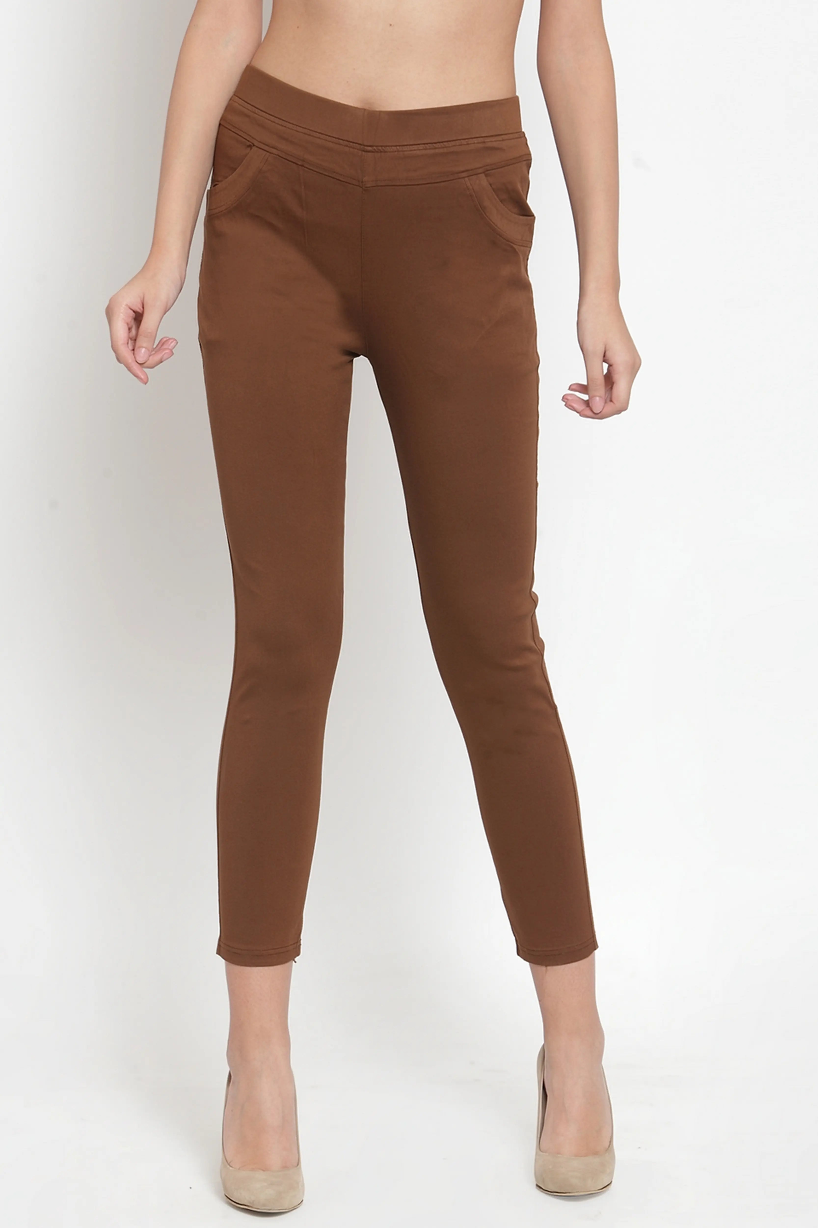 Brown Ultra Stretchable Jegging - Global Republic