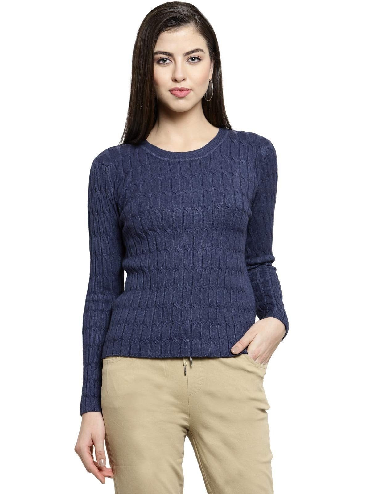 Blue Solid Nylon Blend Skivvy - Global Republic