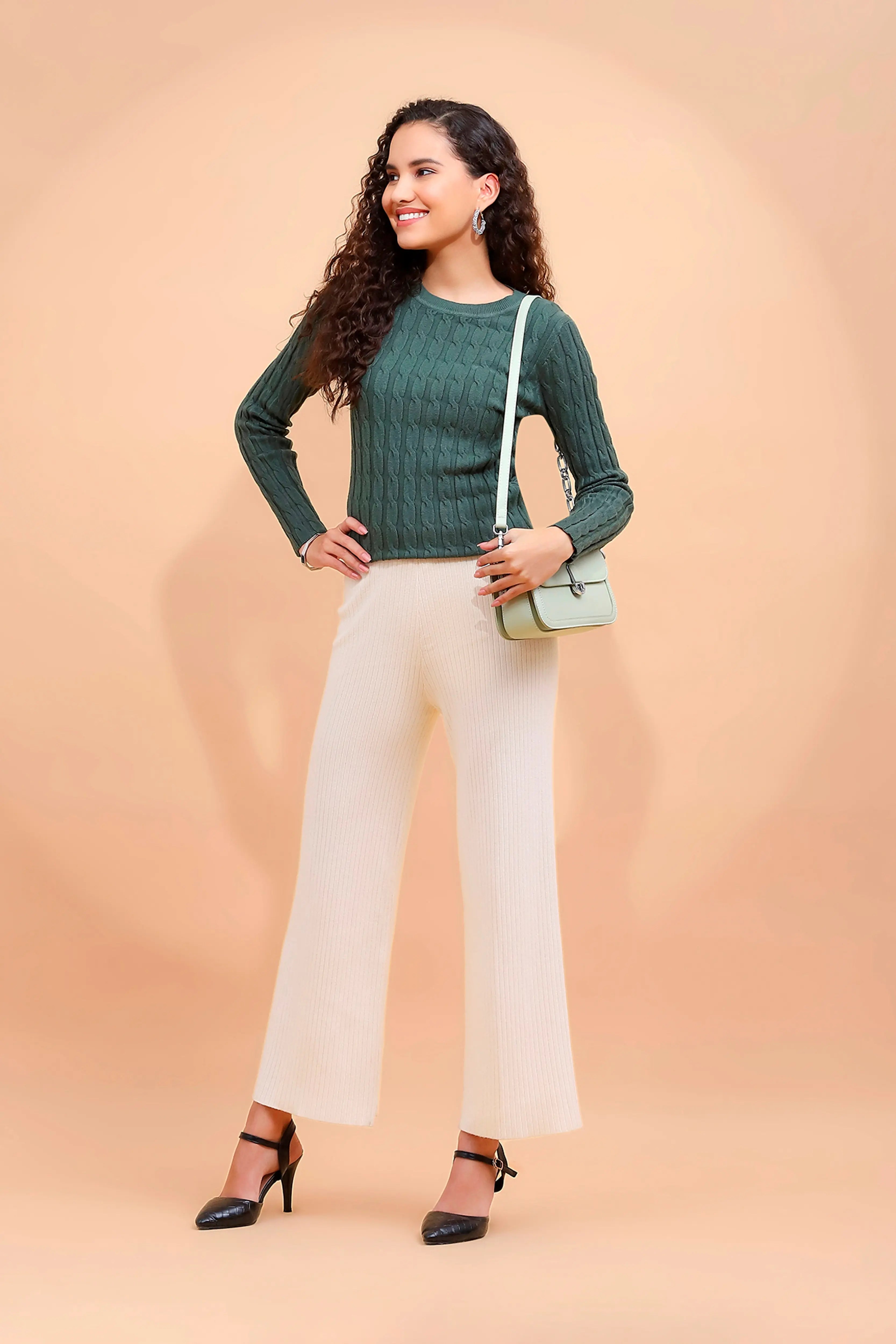 Green Crew Neck Slim Fit Skivvy - Global Republic