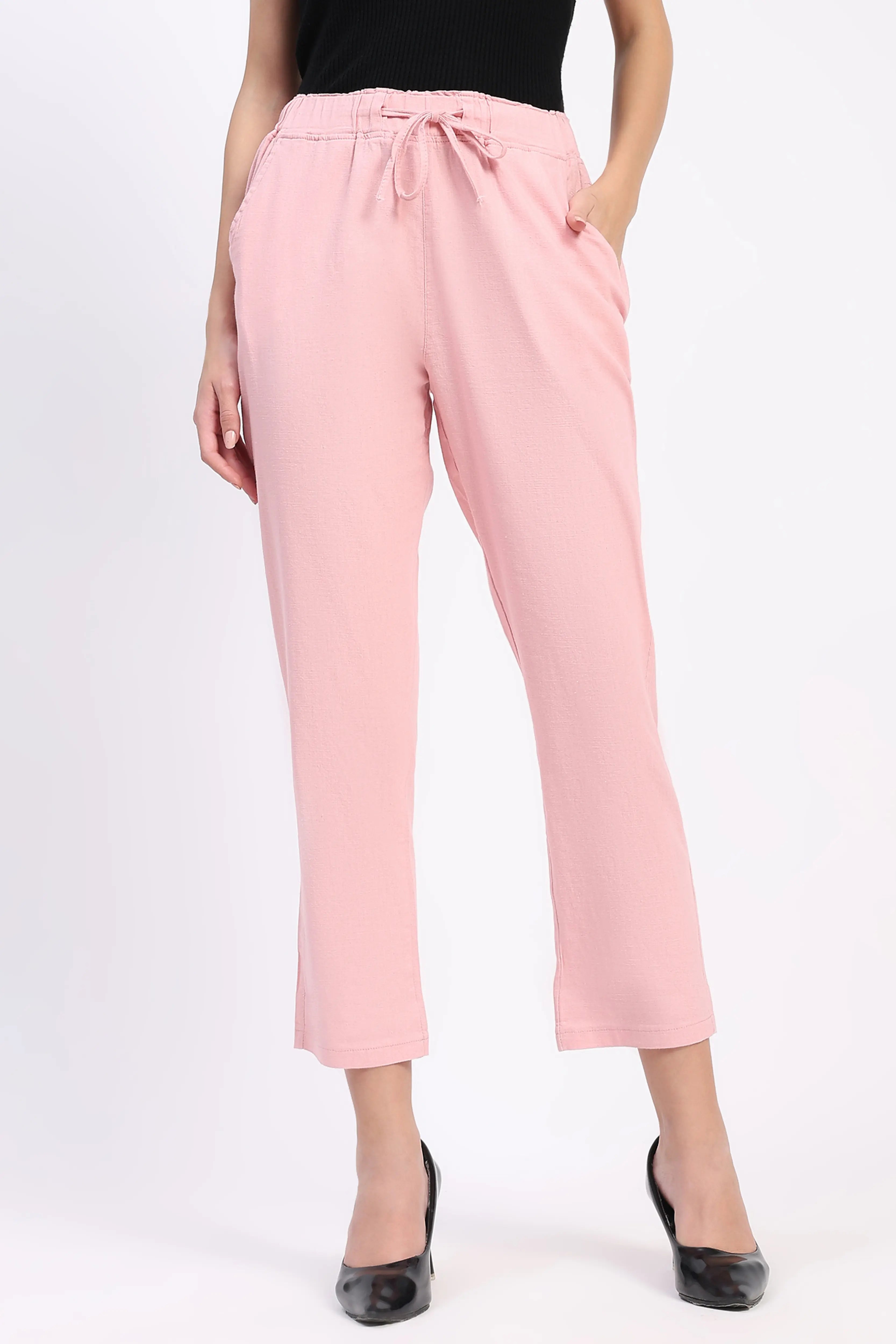 Pink Cotton Ankle Length Lower - Global Republic