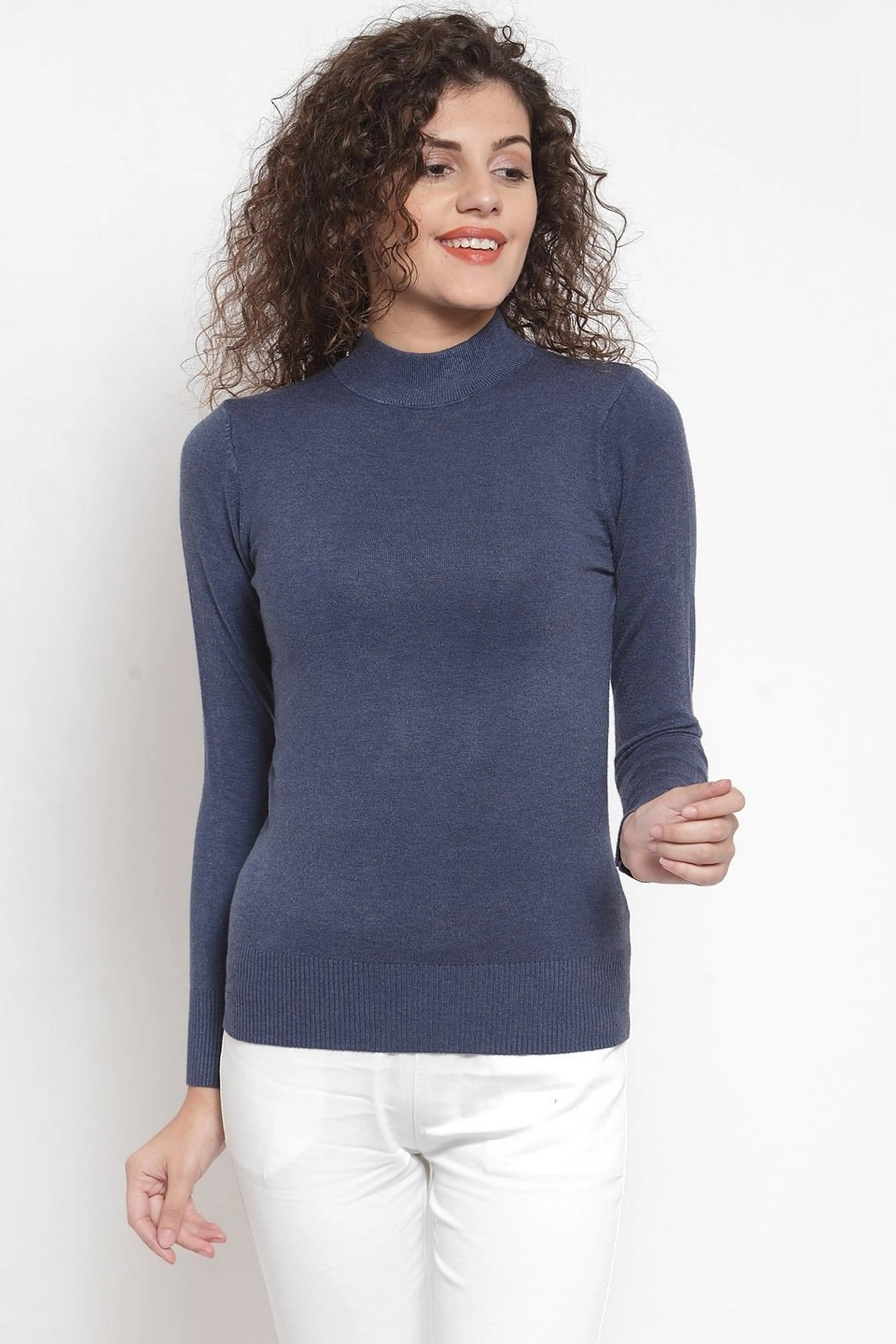 Blue Turtle Neck Slim Fit Skivvy - Global Republic