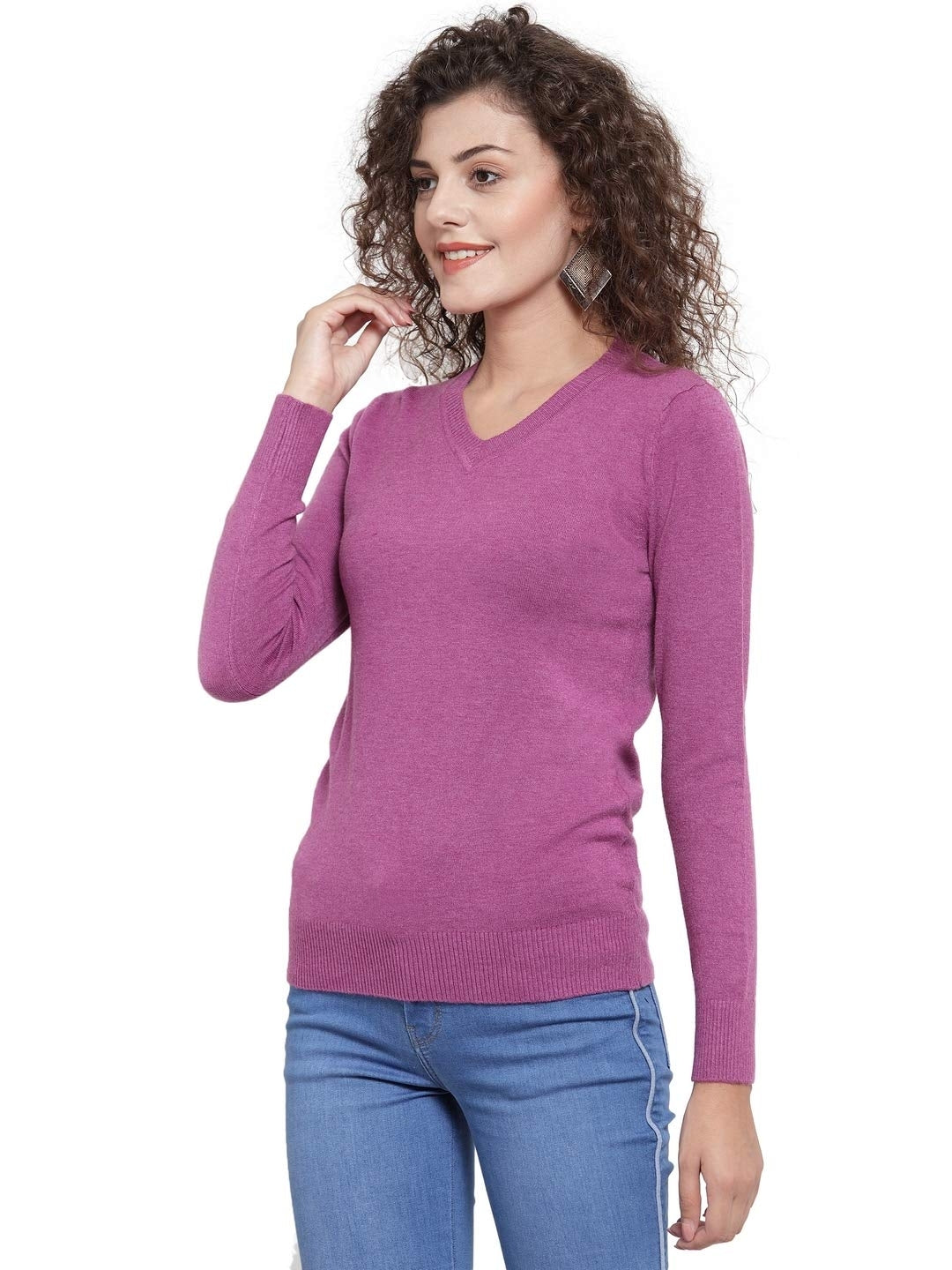 Mauve V-Neck Full Sleeve Skivvy - Global Republic