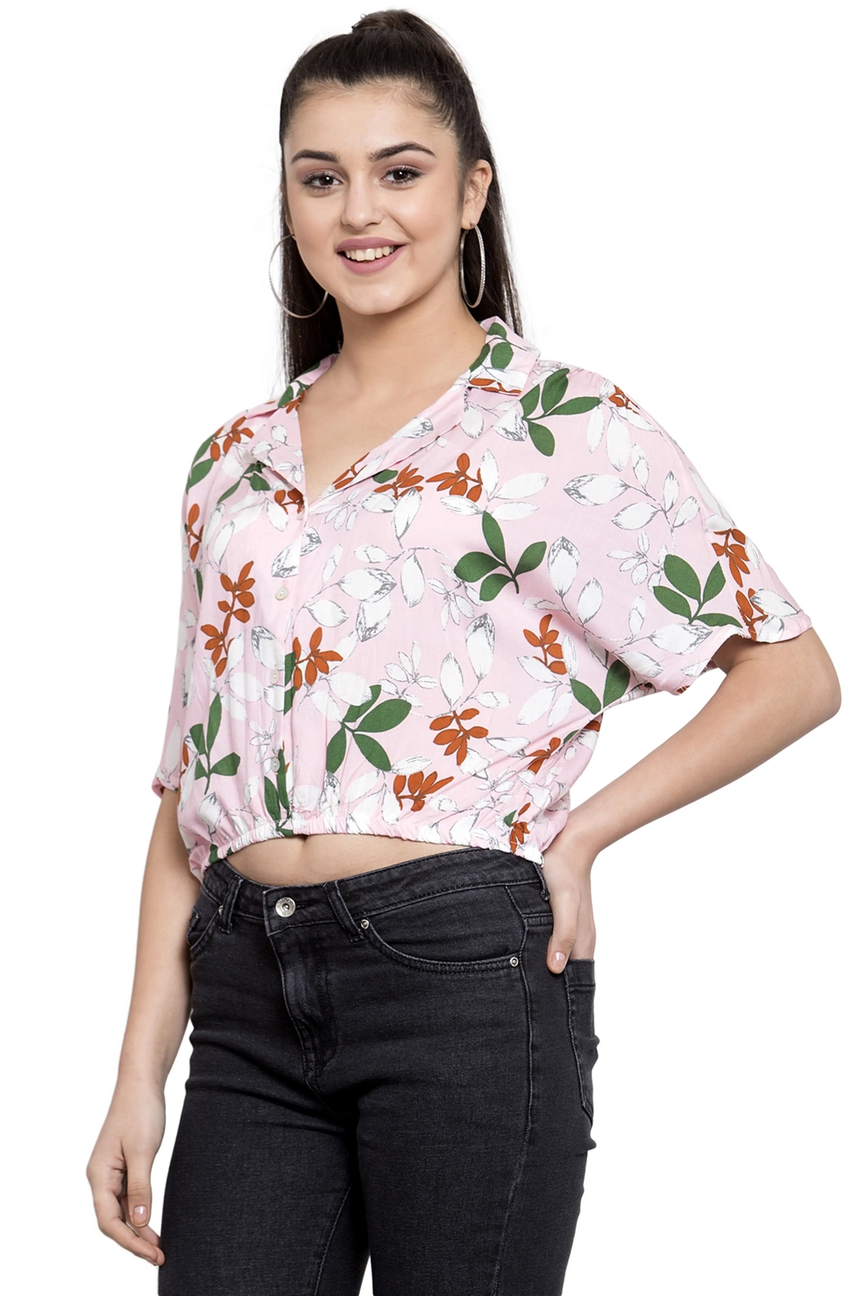 Women Short Sleeve Blouson Tops - Global Republic