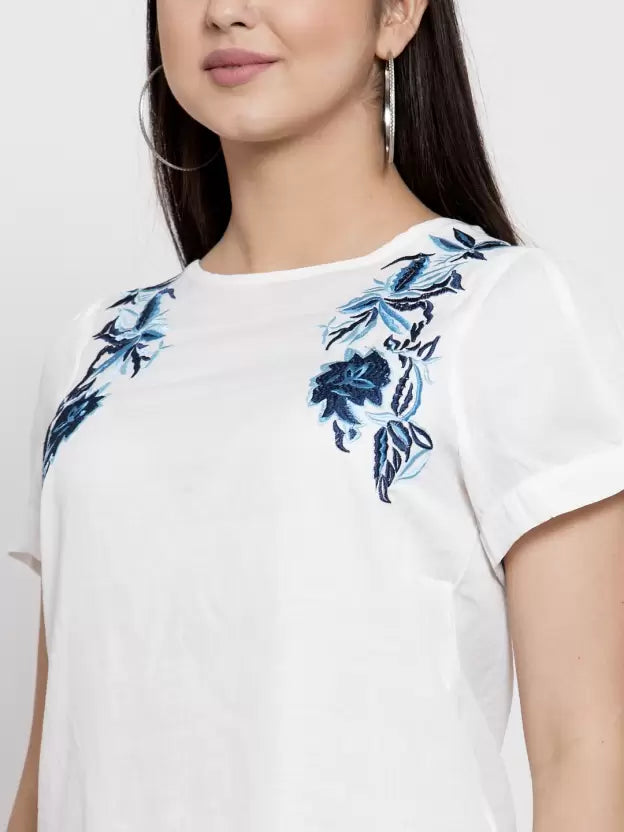 Women Embroidered Regular Fit Blouson top