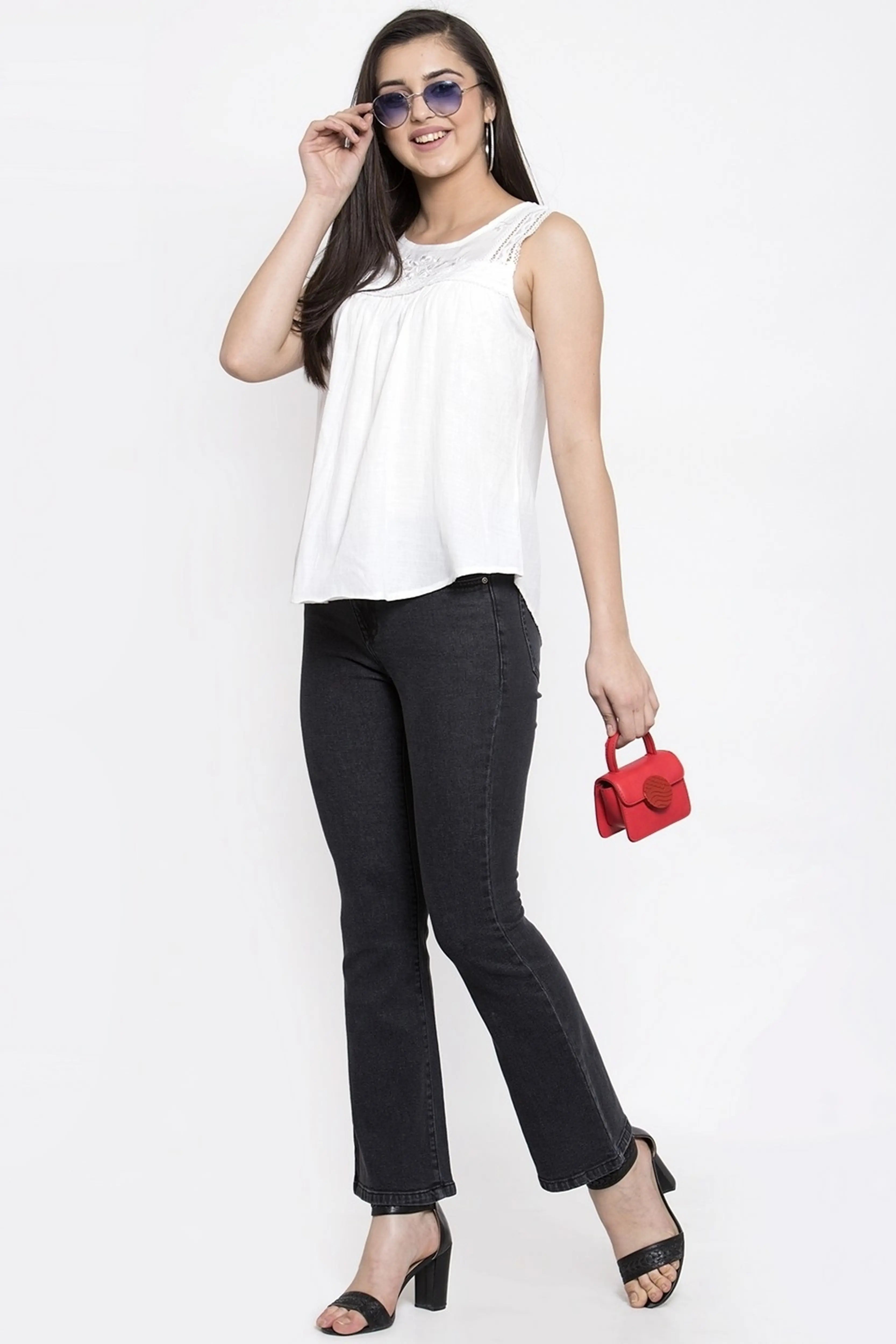 White Embroidered Top - Global Republic