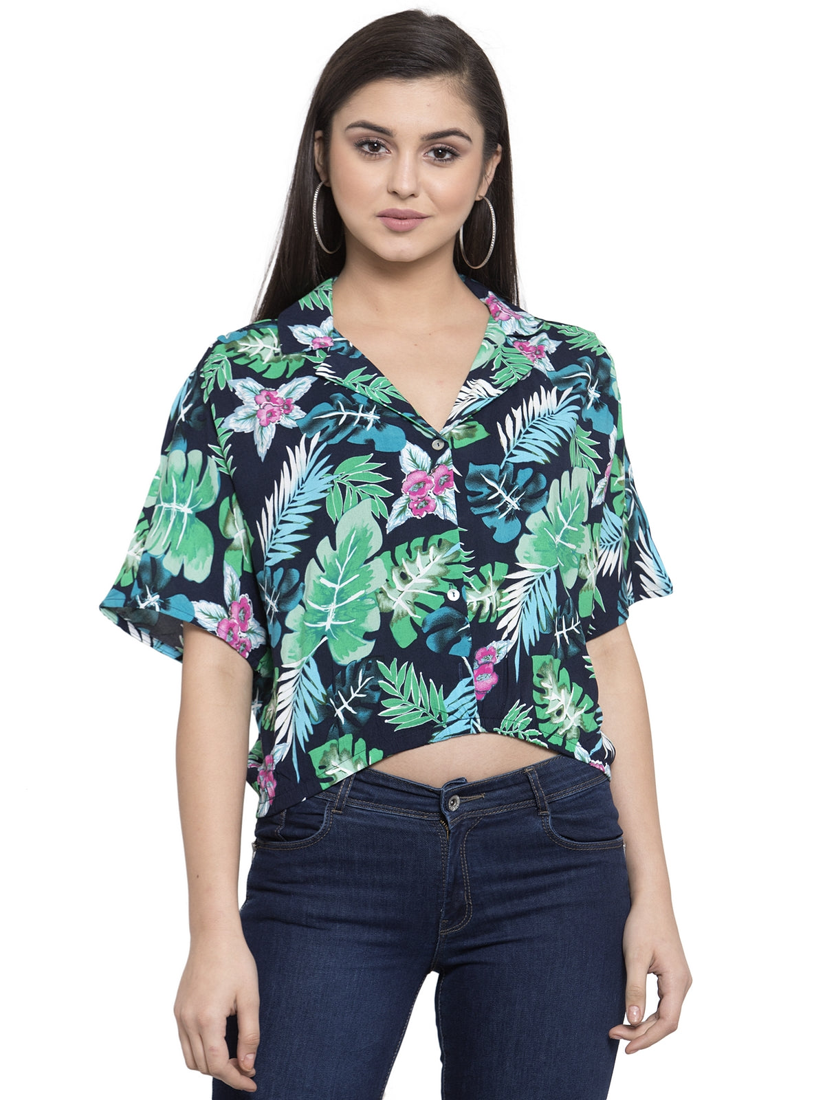 Women Short Sleeve Blouson Tops