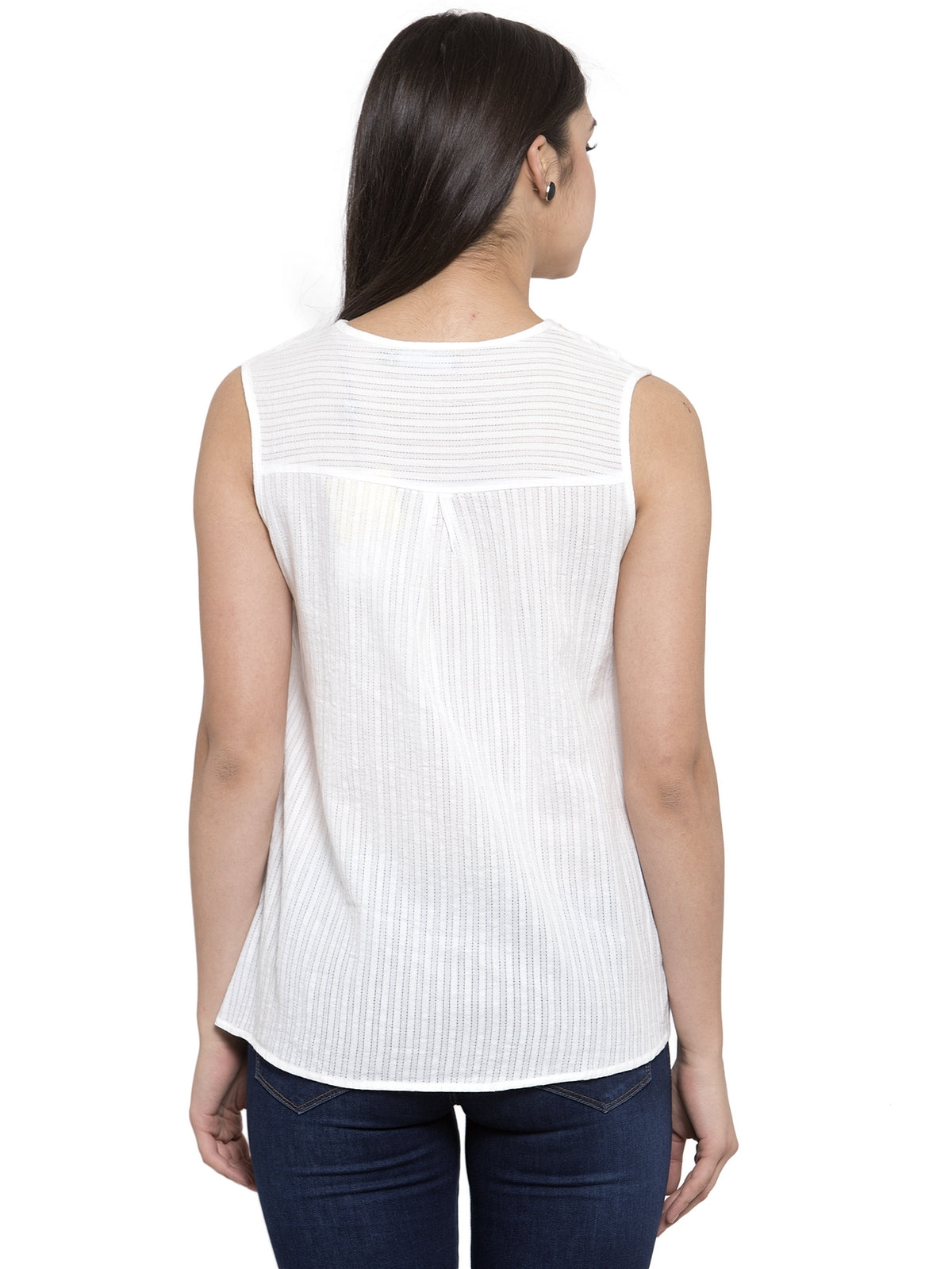 Women White Peplum Top