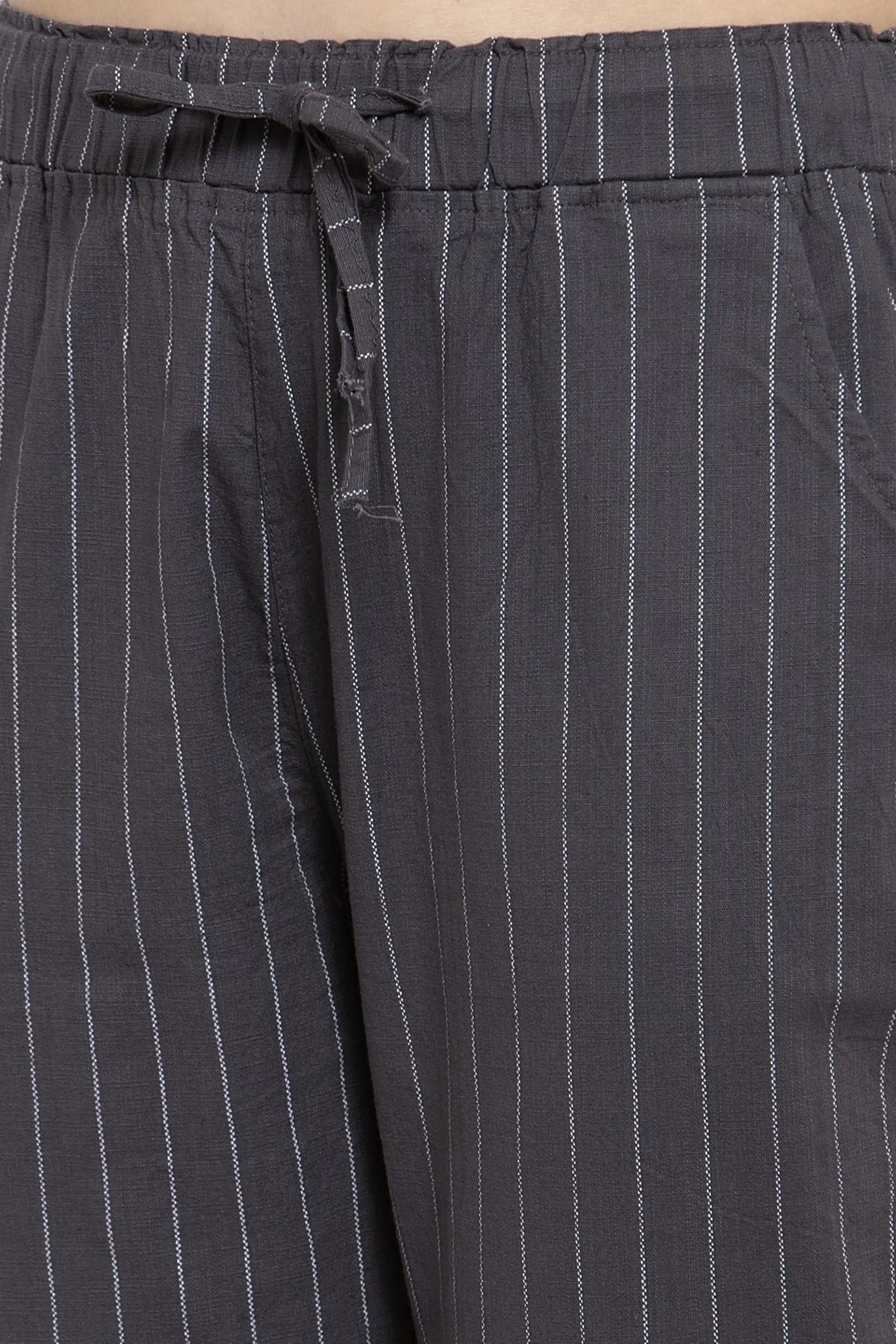 Dark Grey Cotton Regular Fit Lower