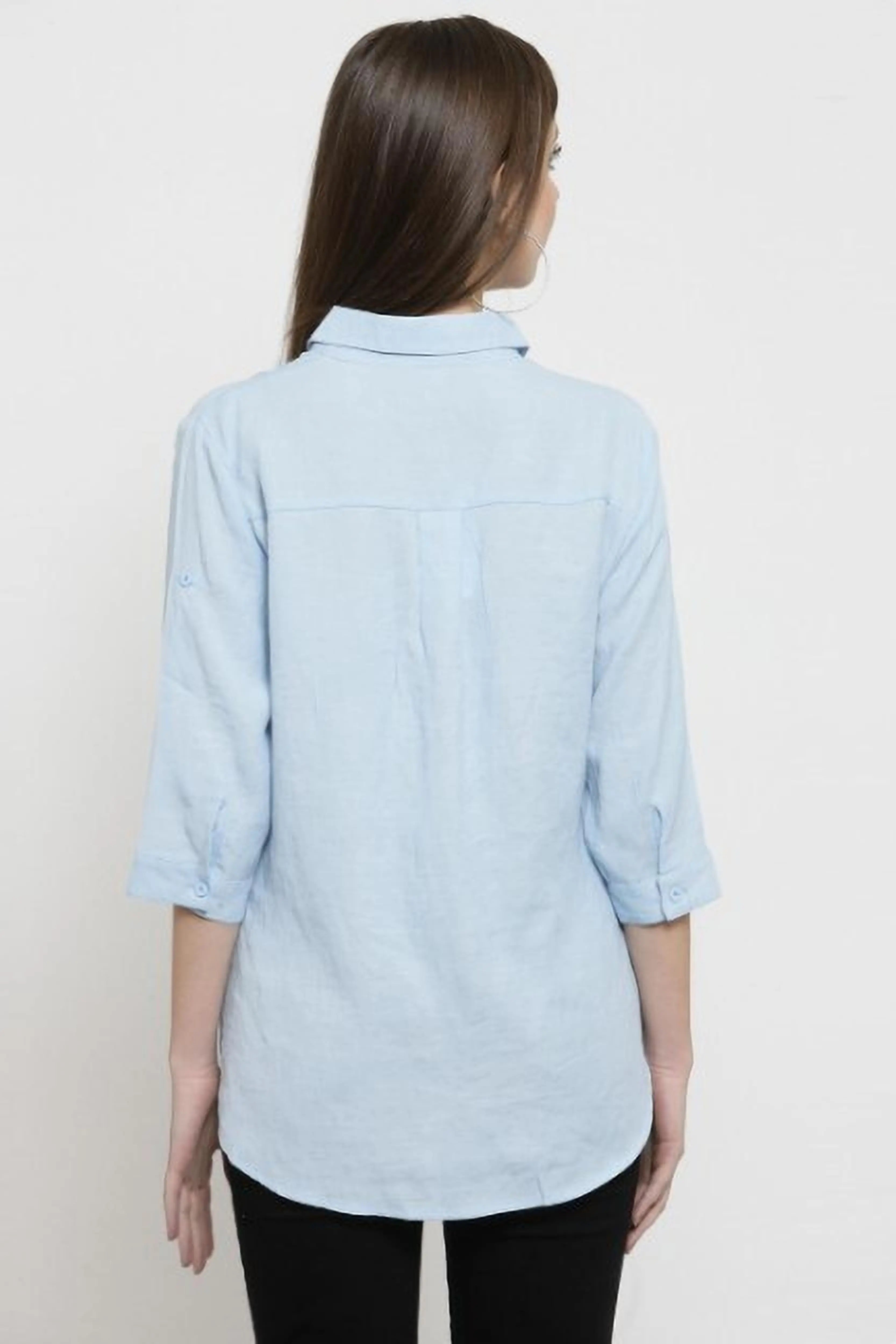 women yellow solid shirt collar relaxed fit shirt