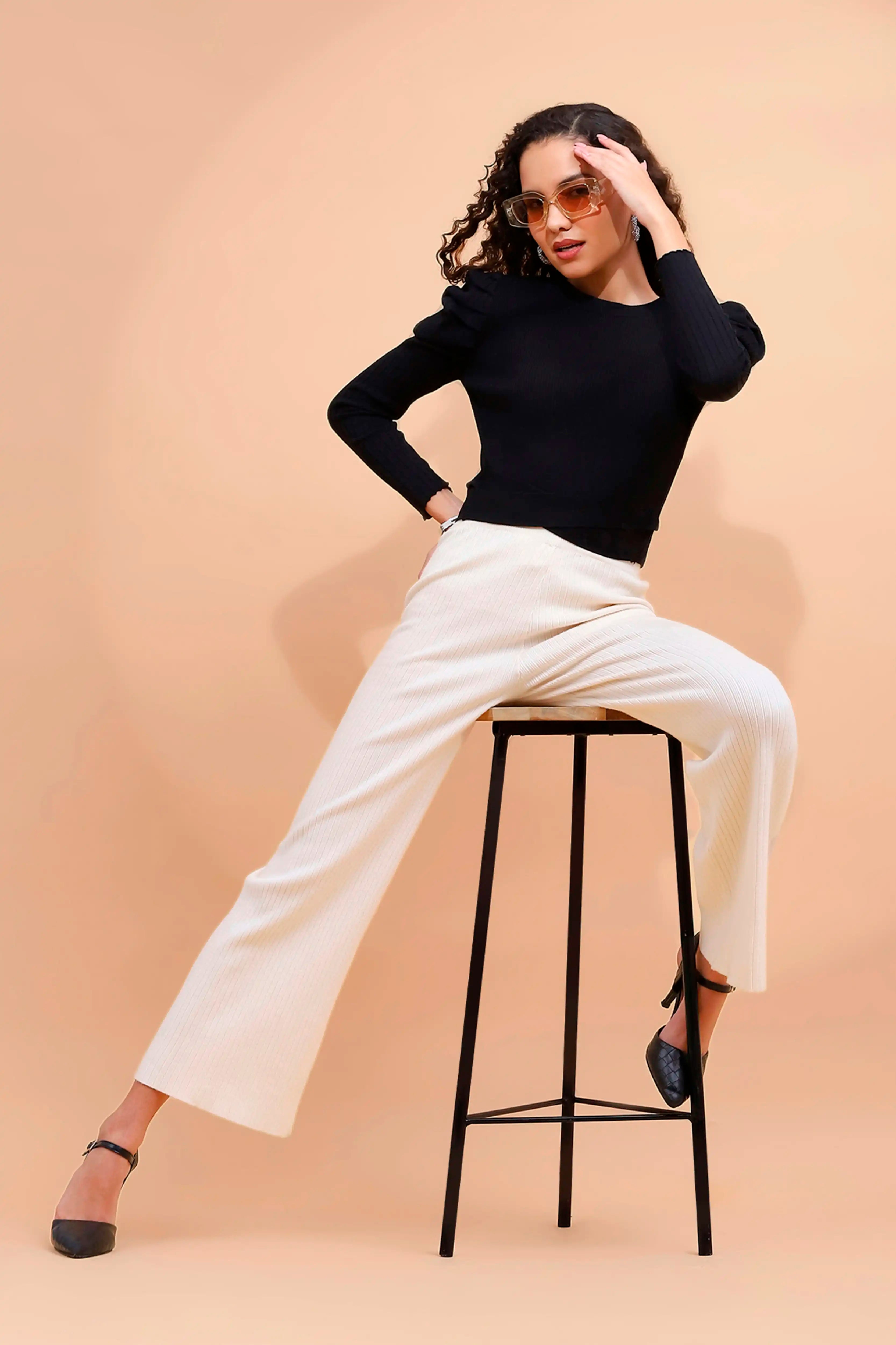 Black Cropped Pullover