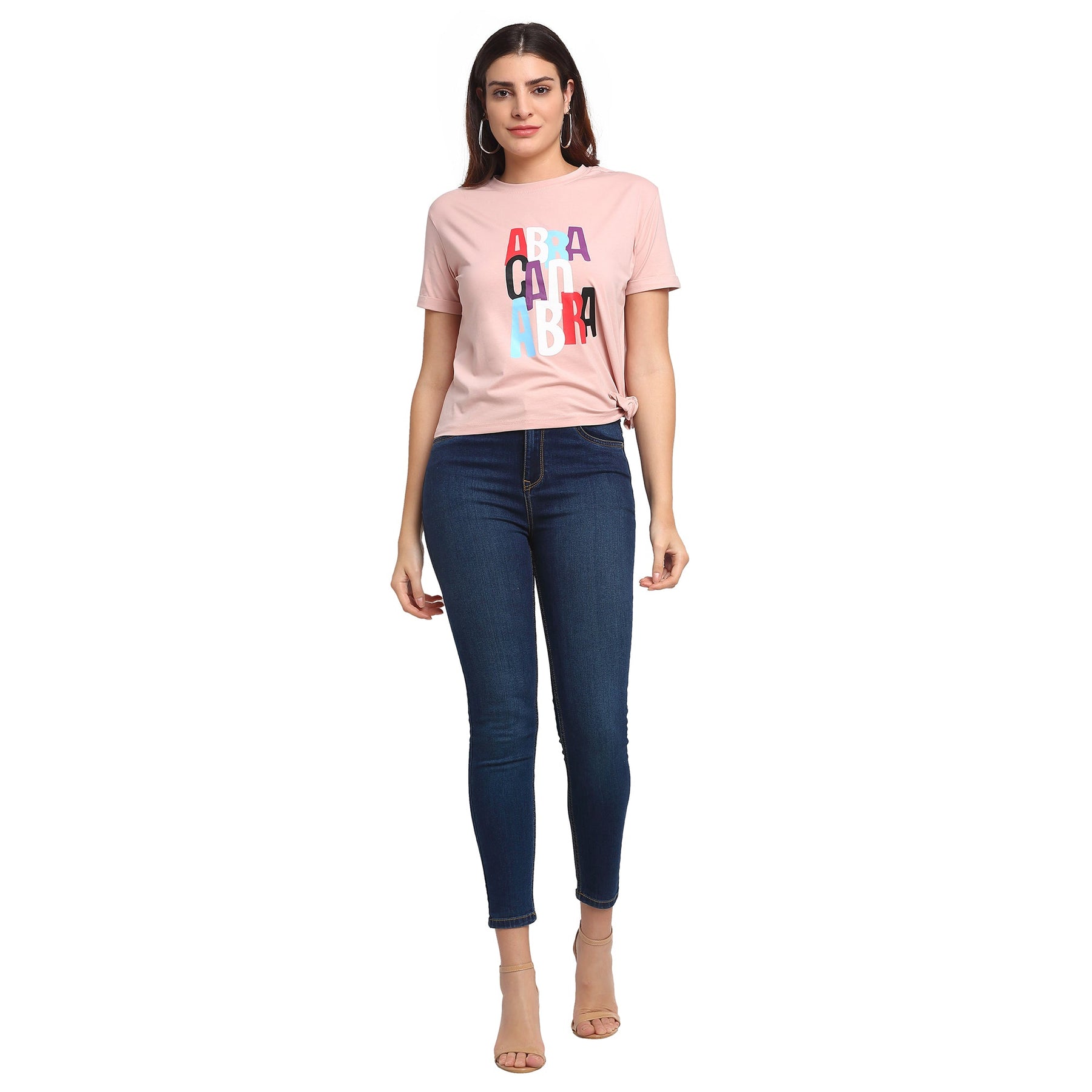 Women Alpha Printed Pink T-Shirt