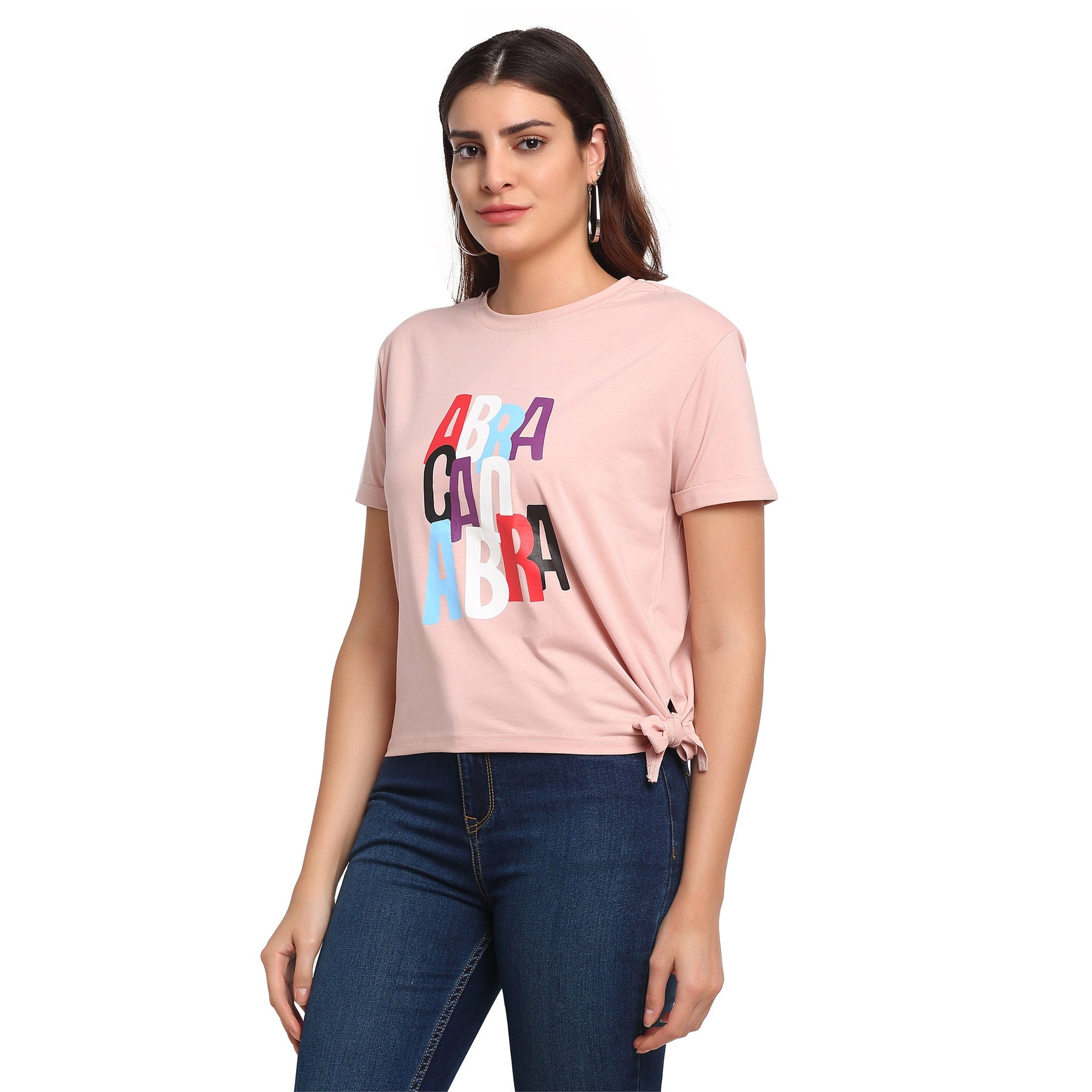 Women Alpha Printed Pink T-Shirt
