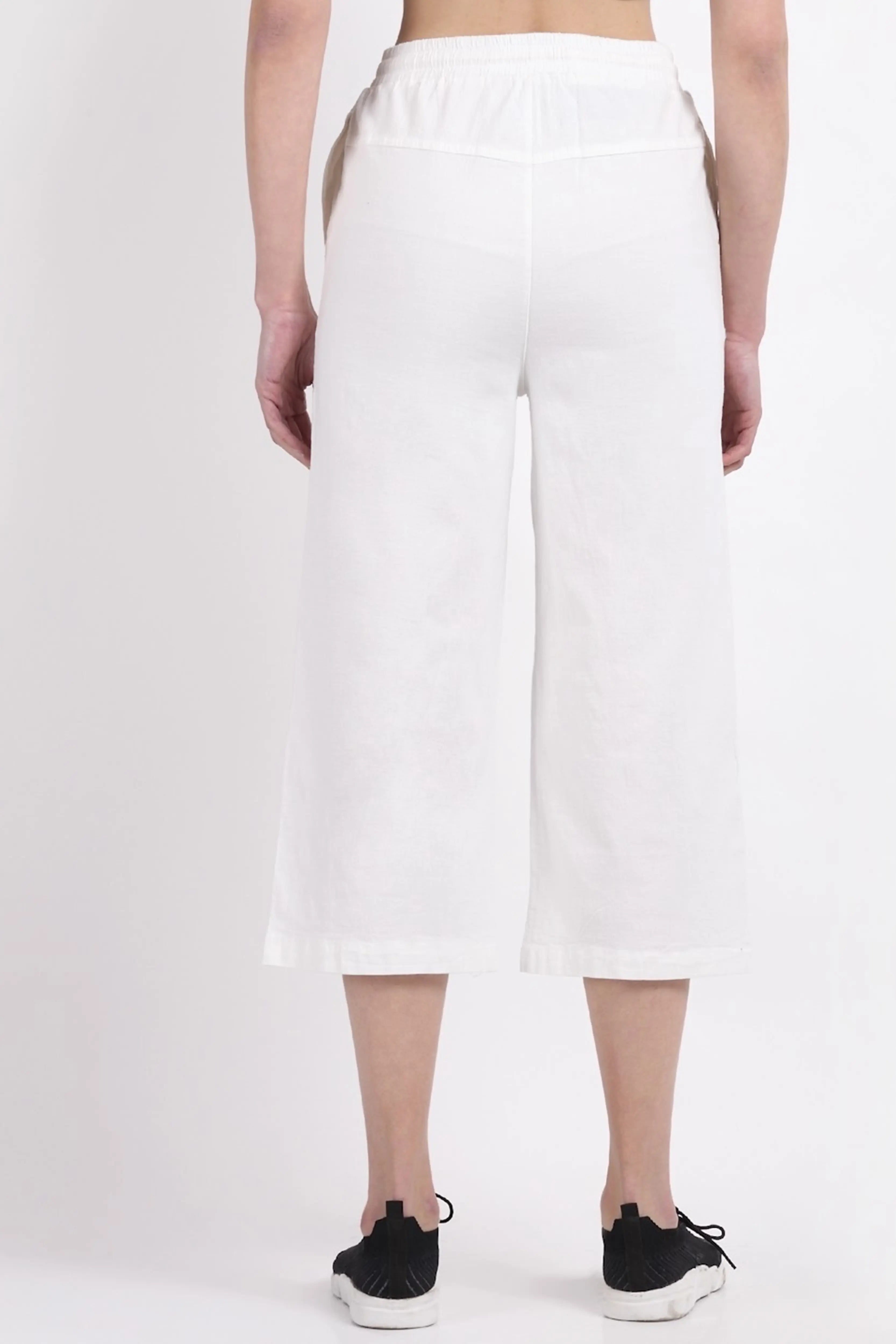 White Cotton Linen Lower