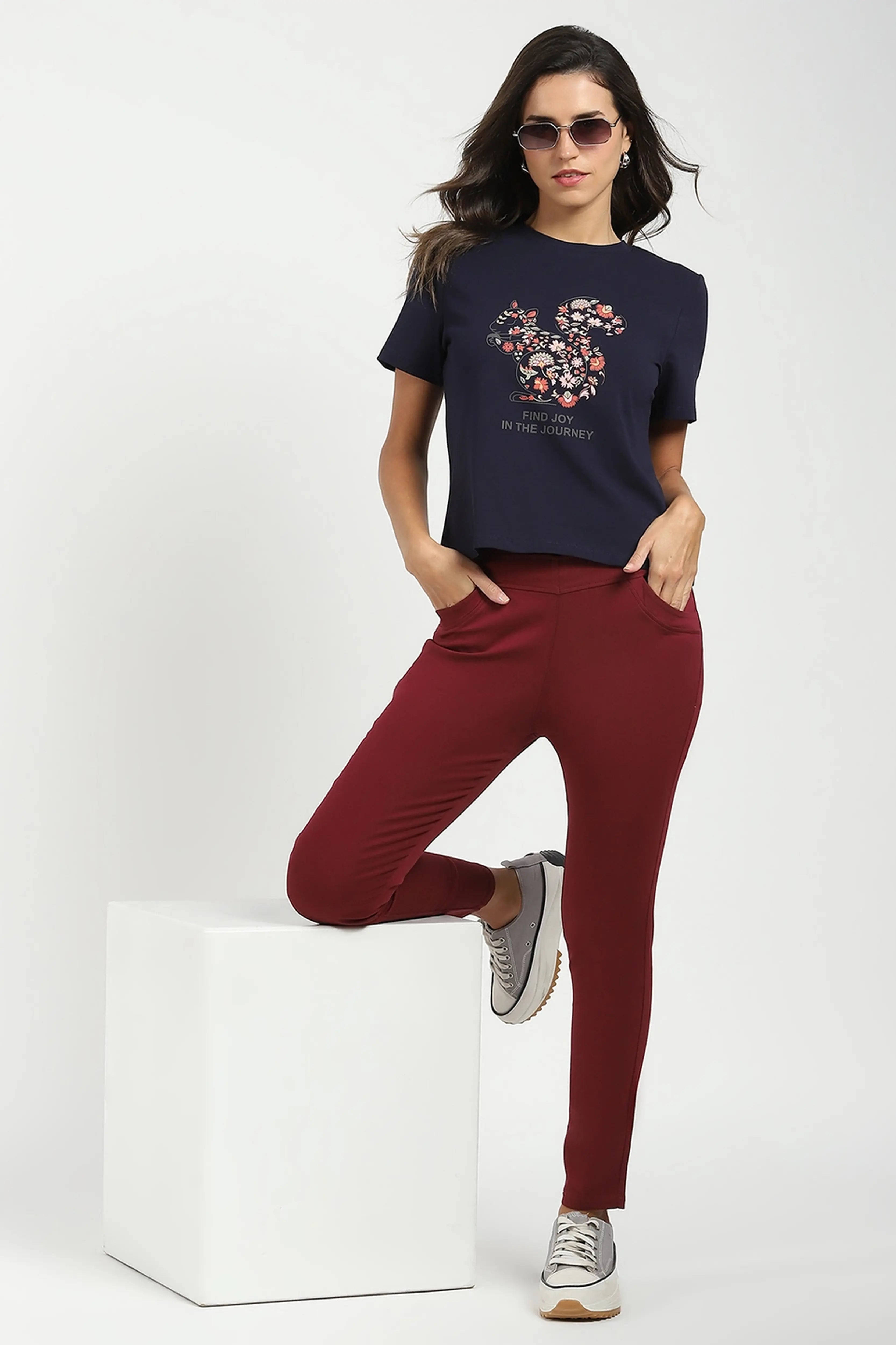 Maroon Ultra Stretchable Jegging