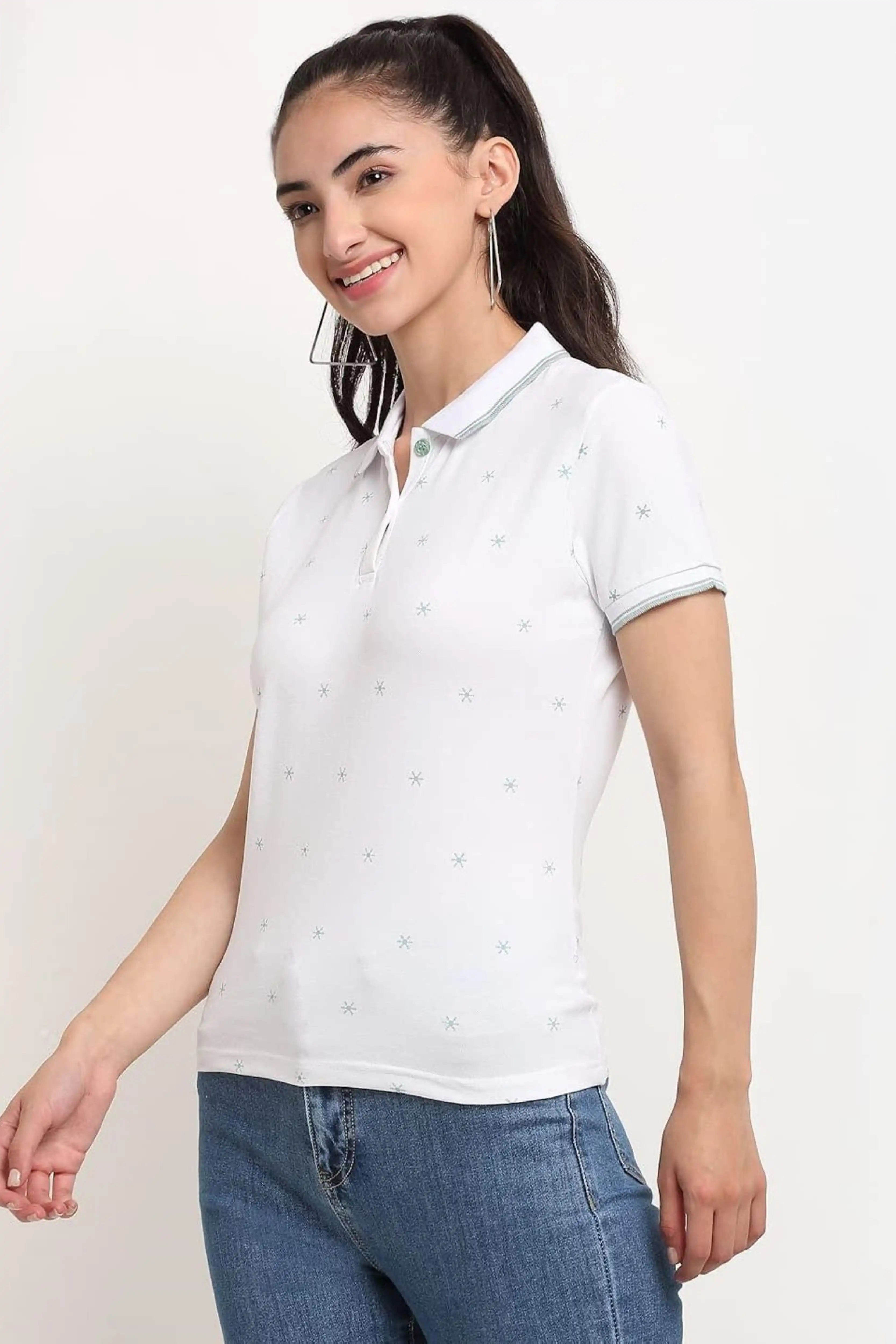 White Regular Fit Polo T-Shirt