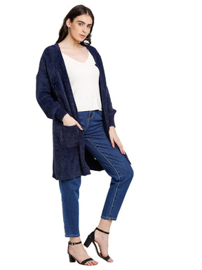 Navy Knitted Winter Shrug