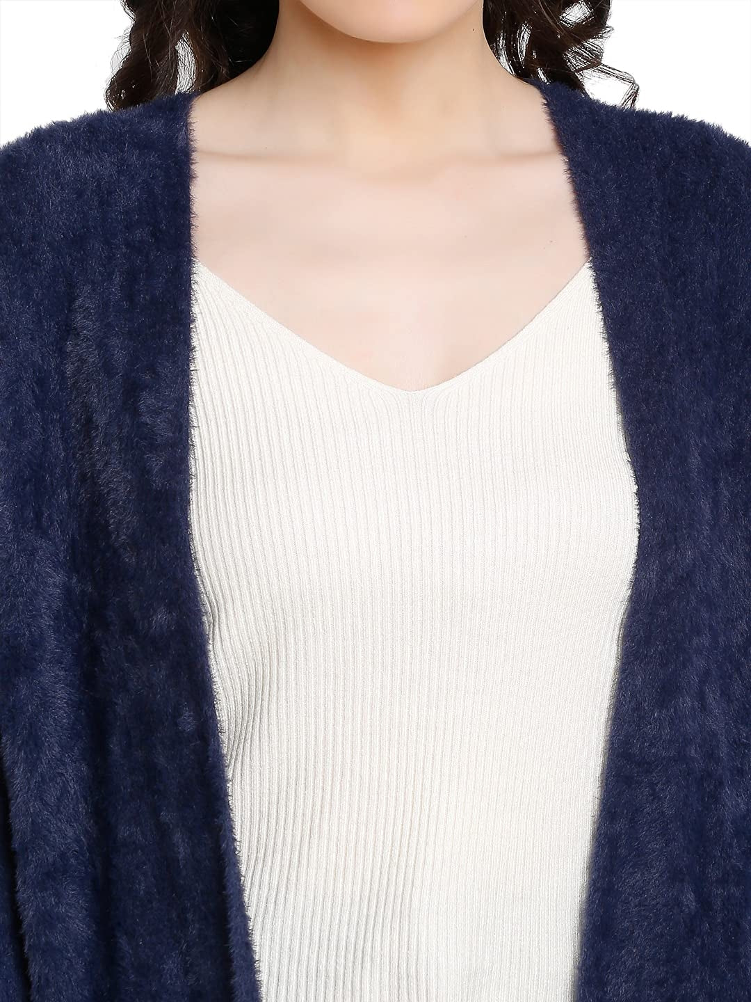 Navy Knitted Winter Shrug