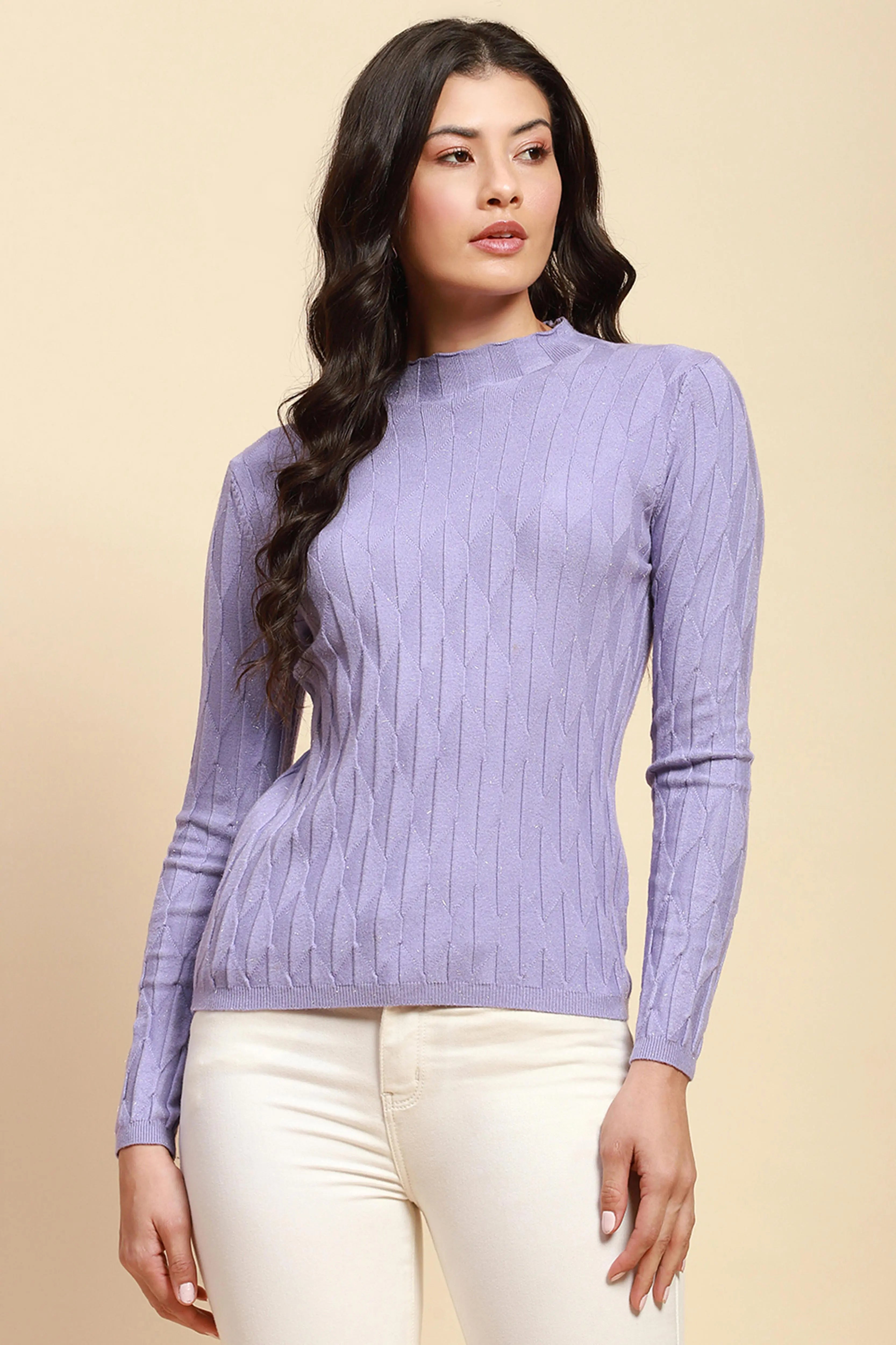 Lilac Slim Fit Skivvy Pullover - Global Republic