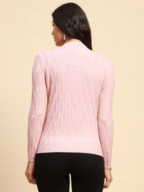 Solid Poly Viscos High Neck Skivvy Pullover