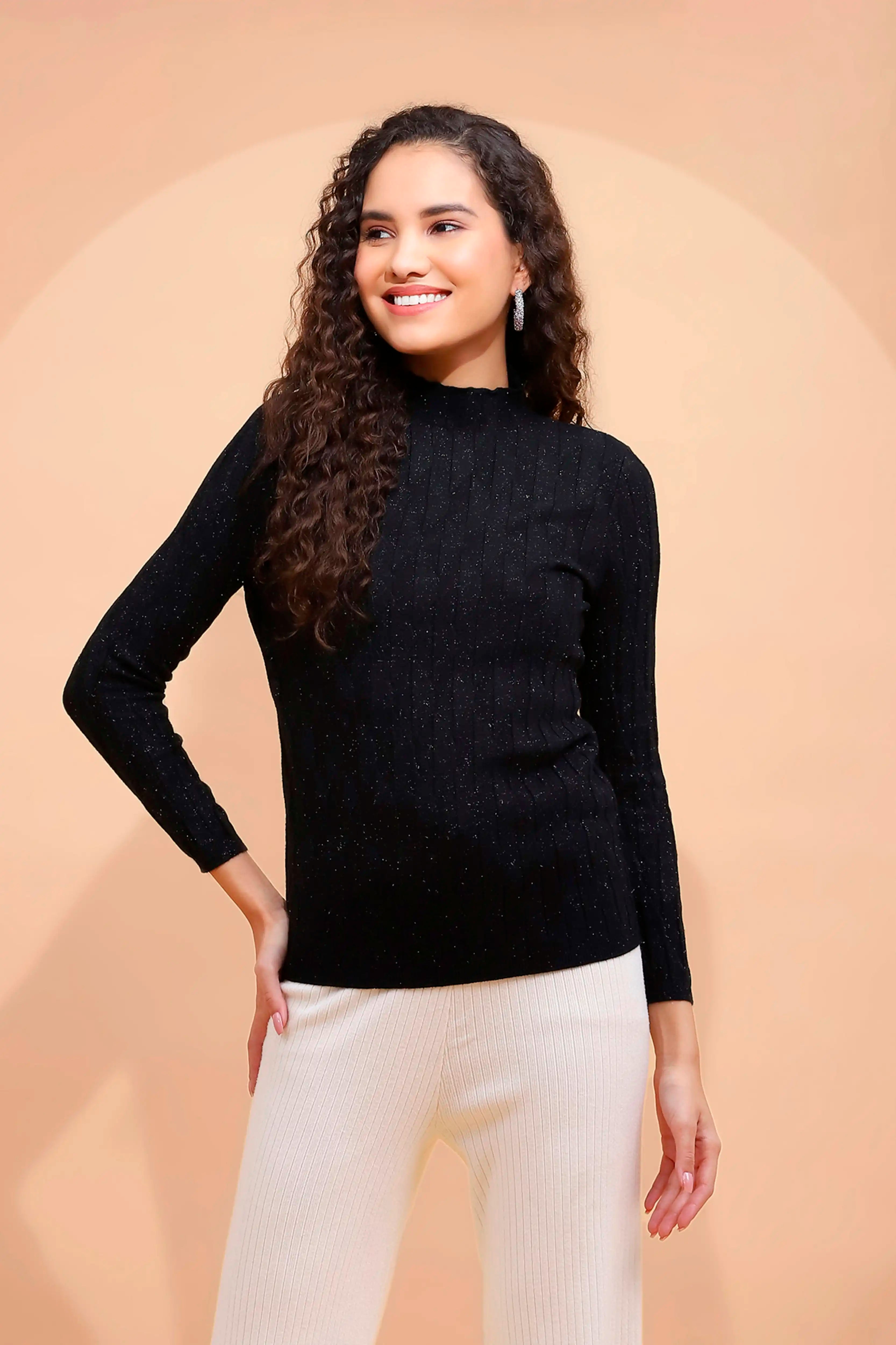 Solid Viscos Skivvy Pullover