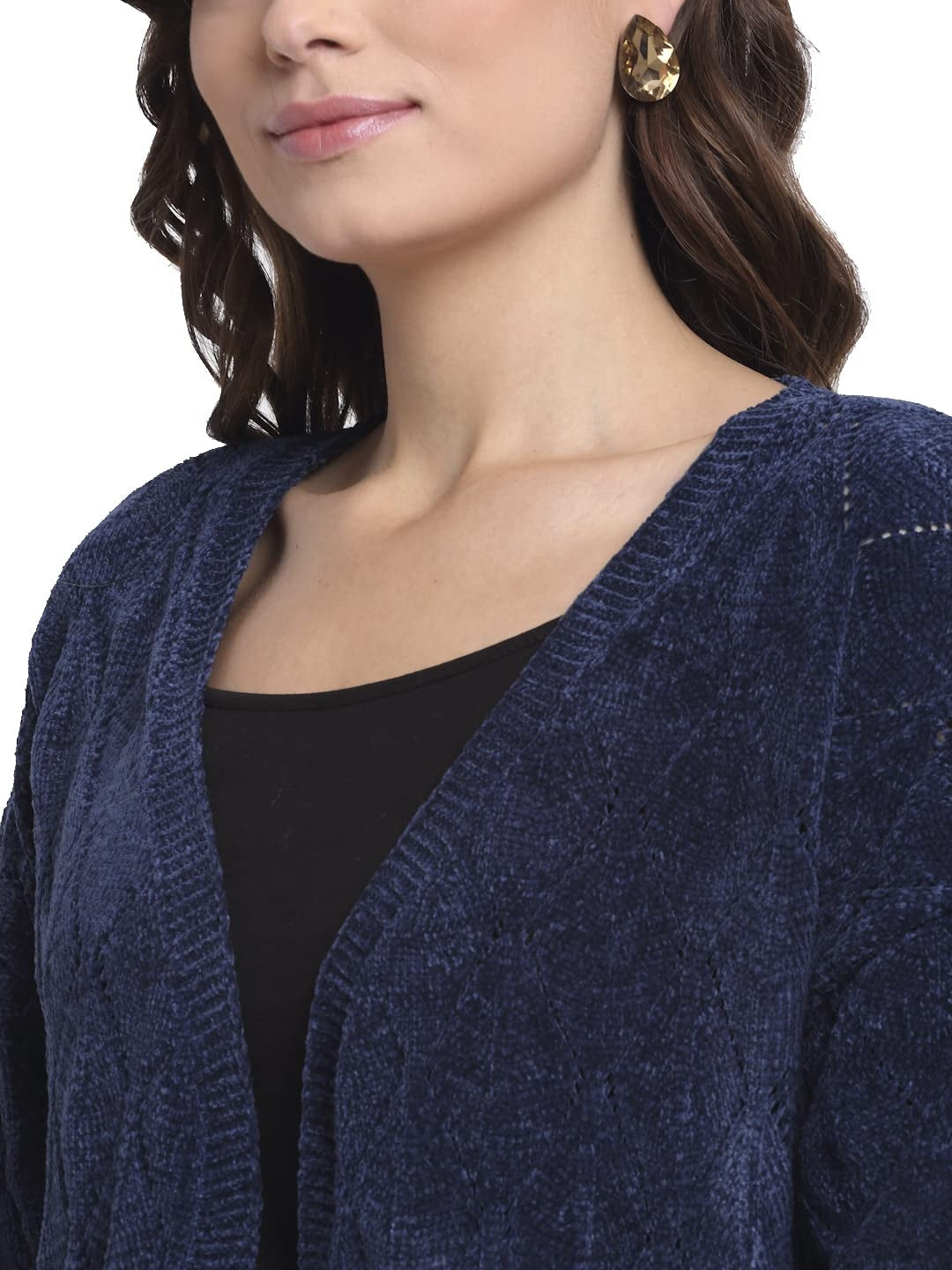 Navy Blue Knitted Shrug