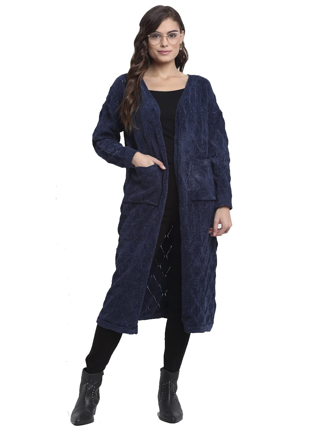 Navy Blue Knitted Shrug
