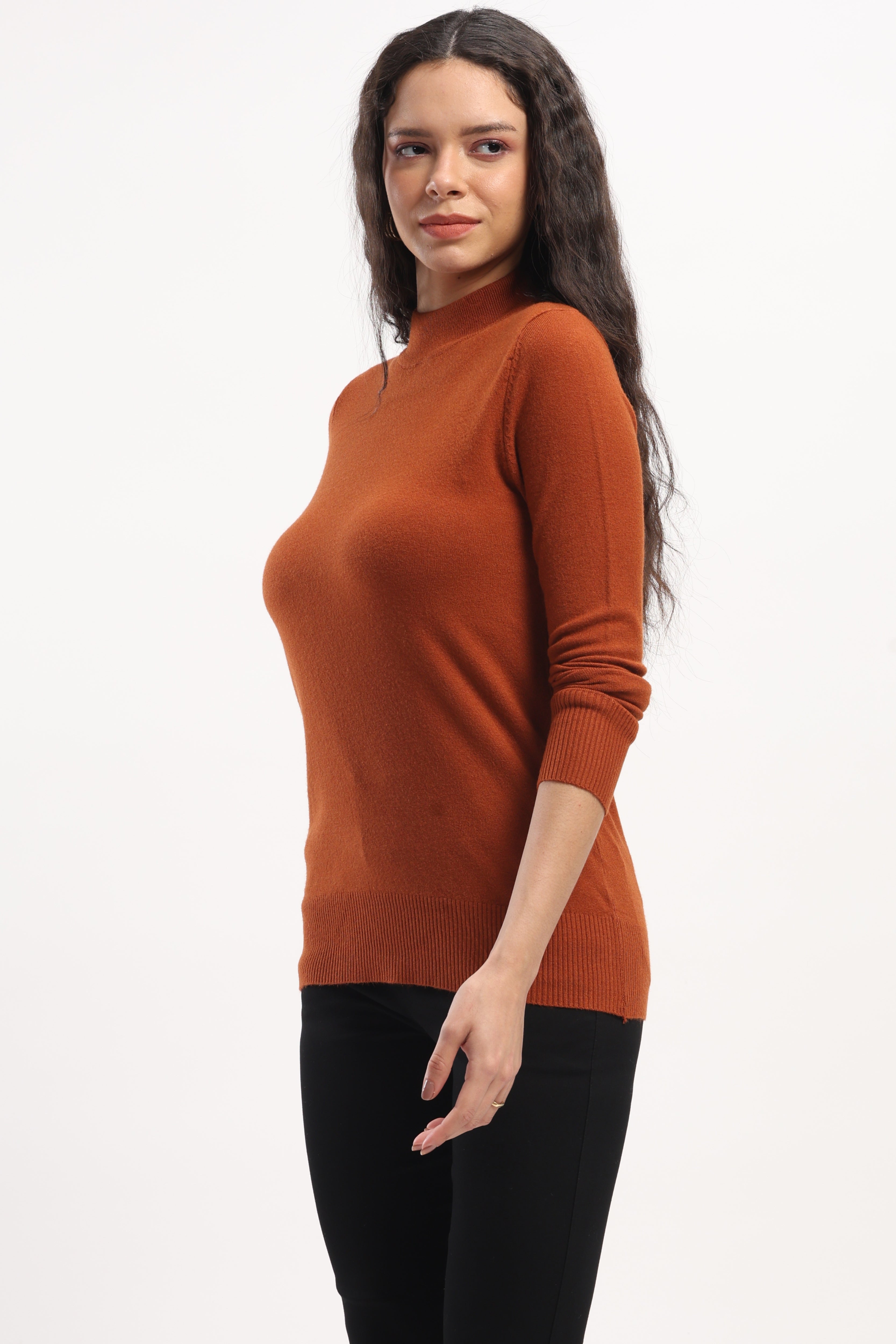Rust Snug Fit Skivvy Pullover