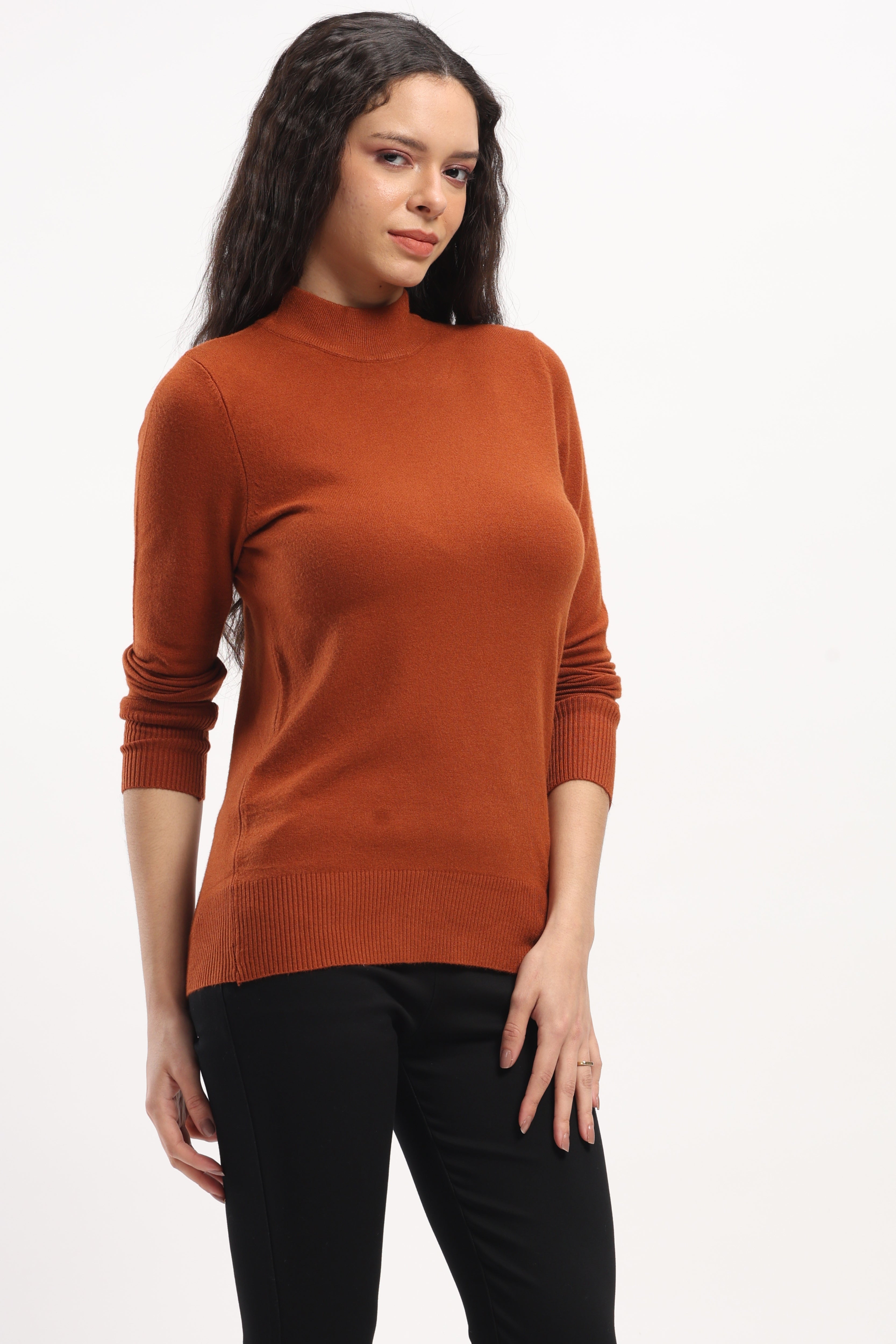 Rust Snug Fit Skivvy Pullover
