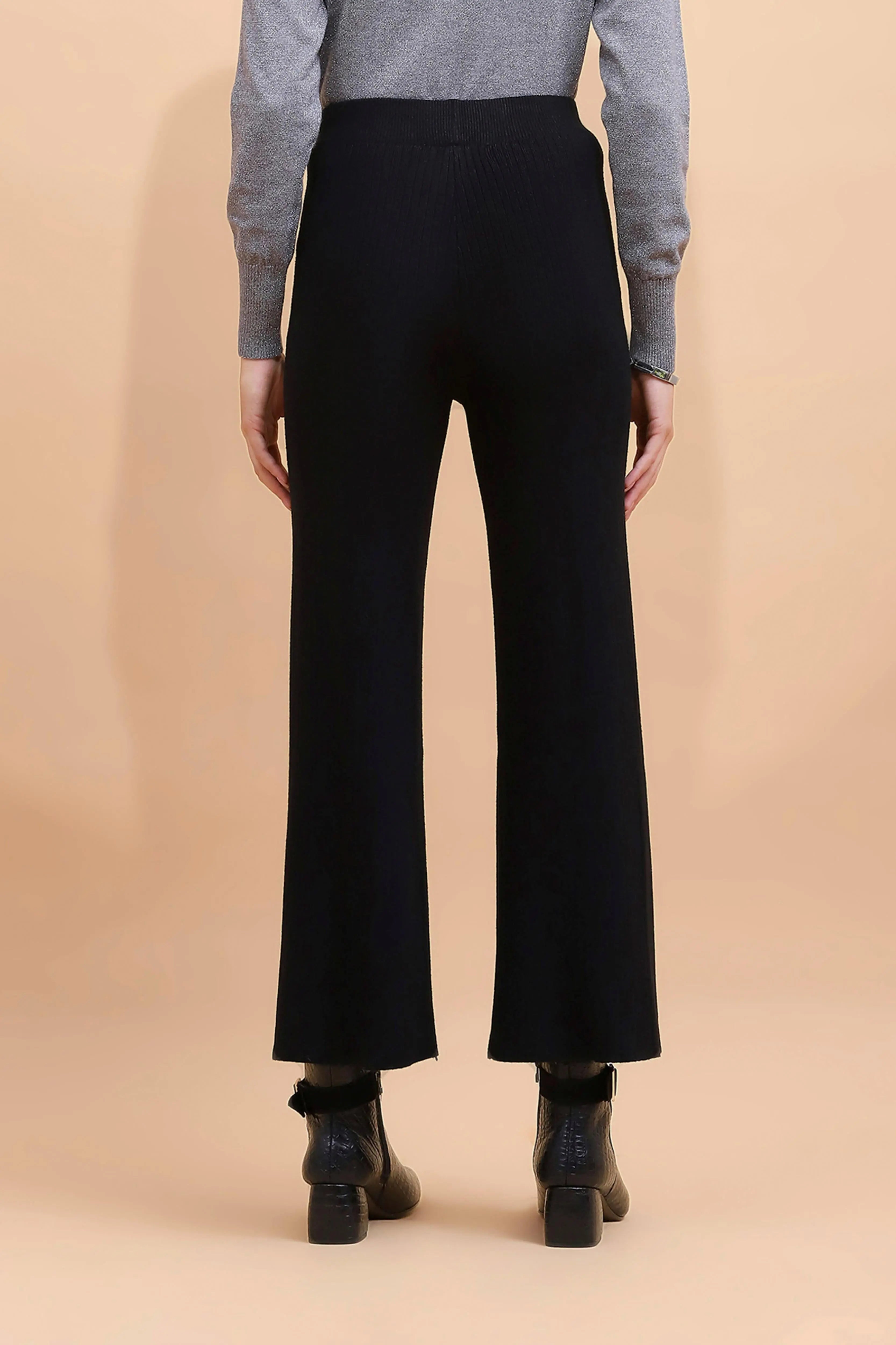 Black Viscose Blend Solid Lower - Global Republic