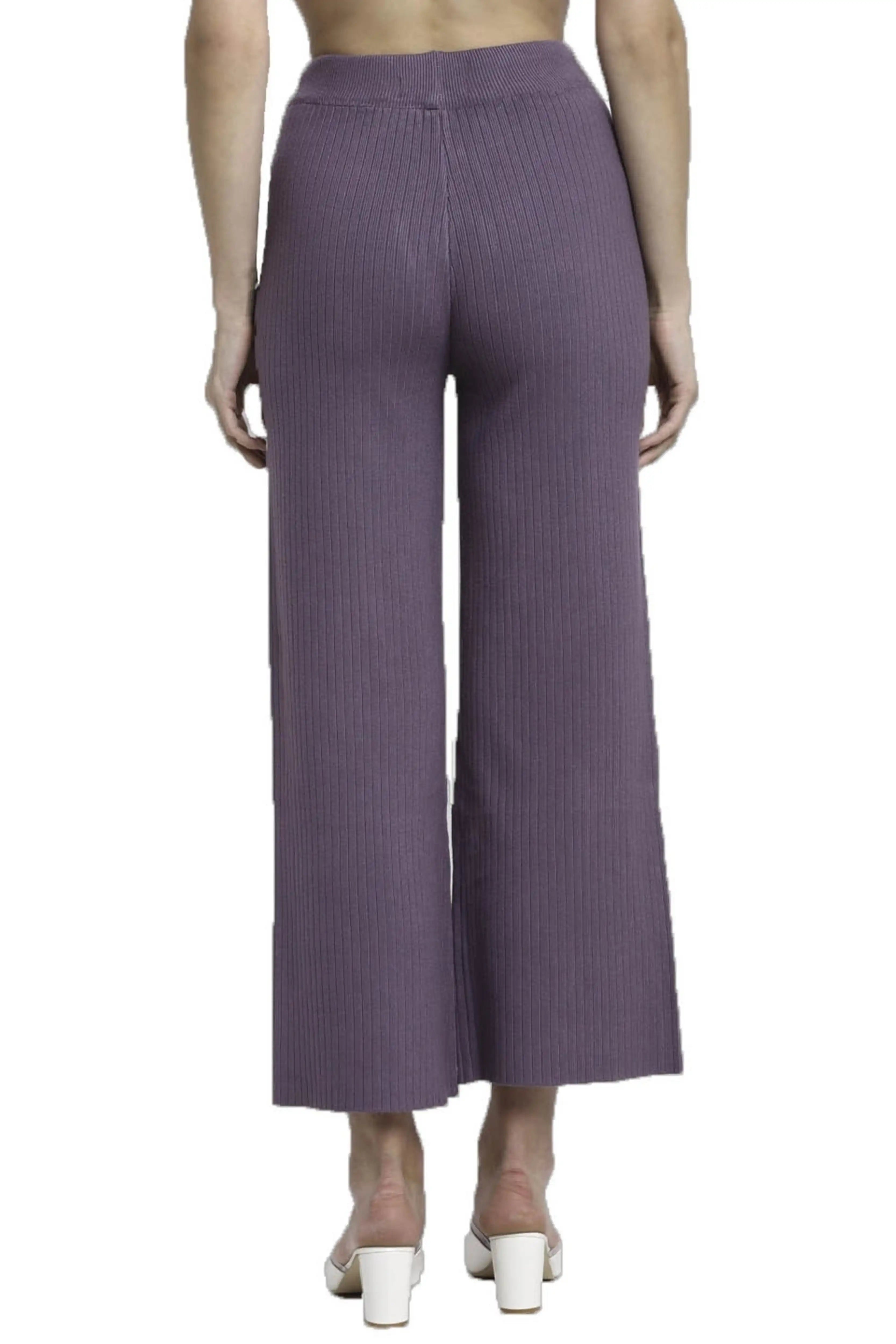 Purple Viscose Knitted Winter Lower