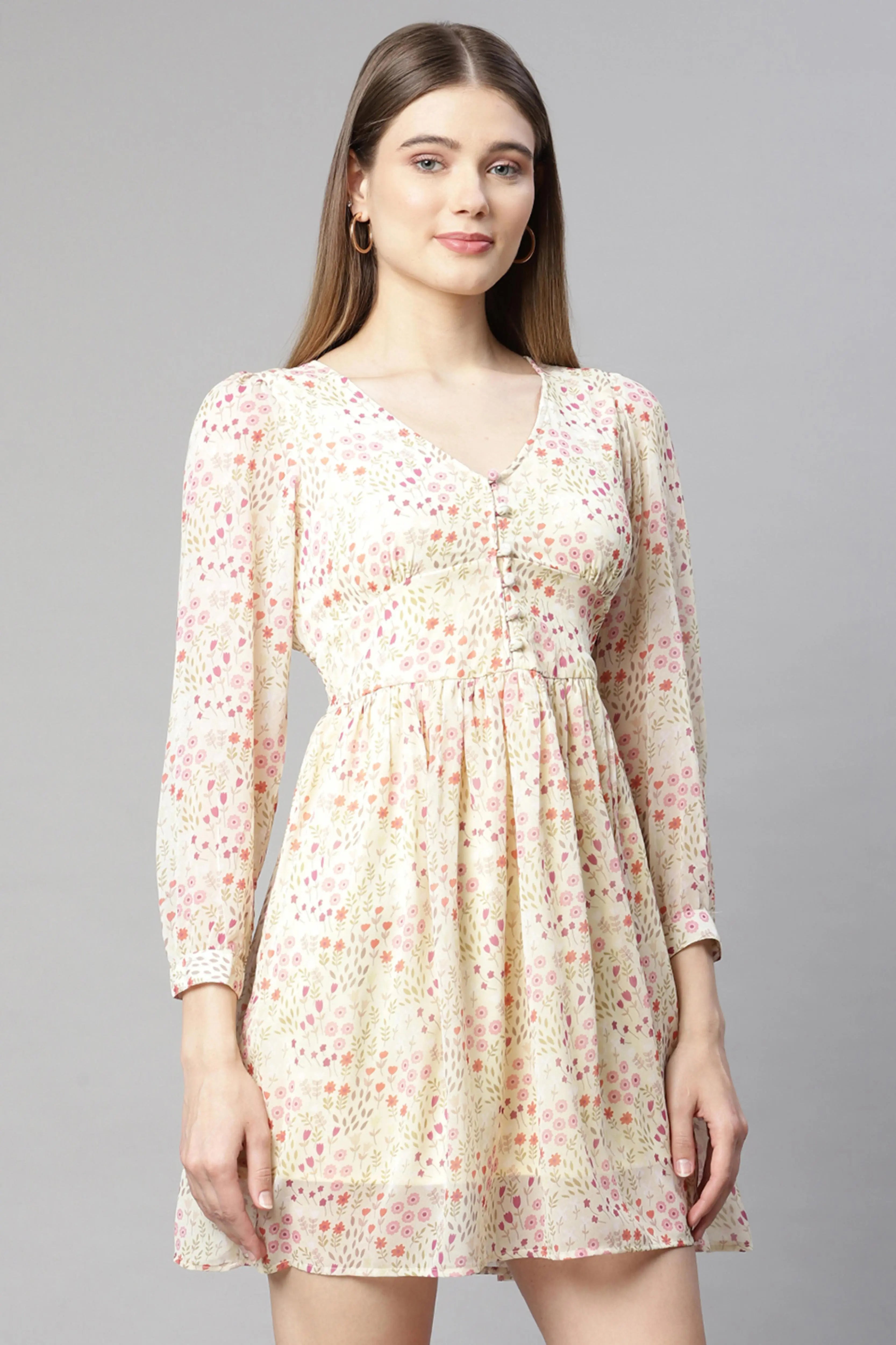 women pink hosiery printed dress