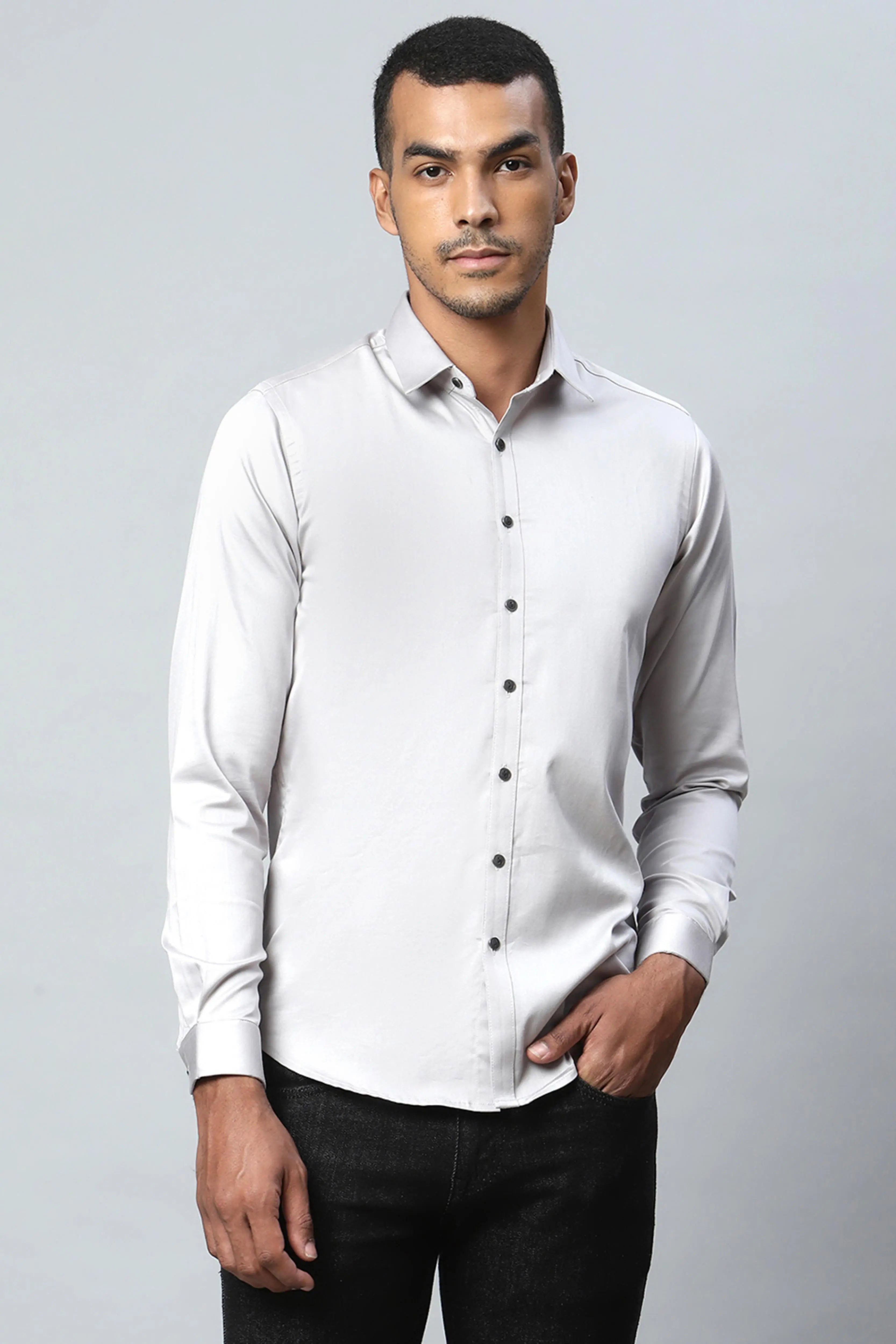 Men Grey Casual Shirt - Global Republic