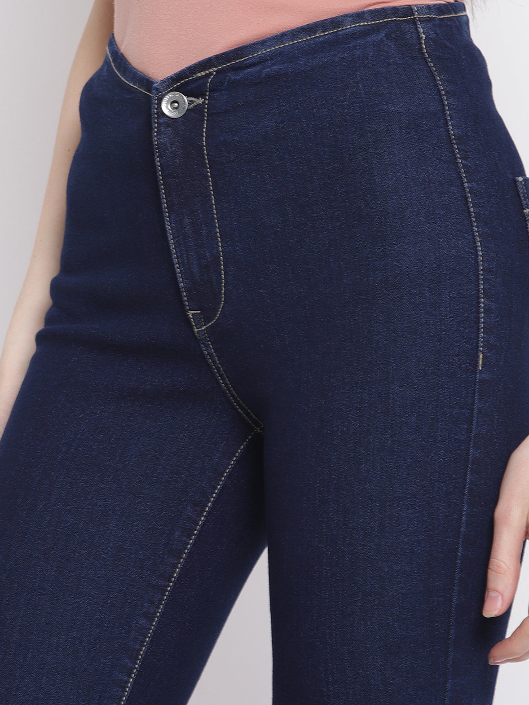 Women Black Bell Bottom Full Length Jeans