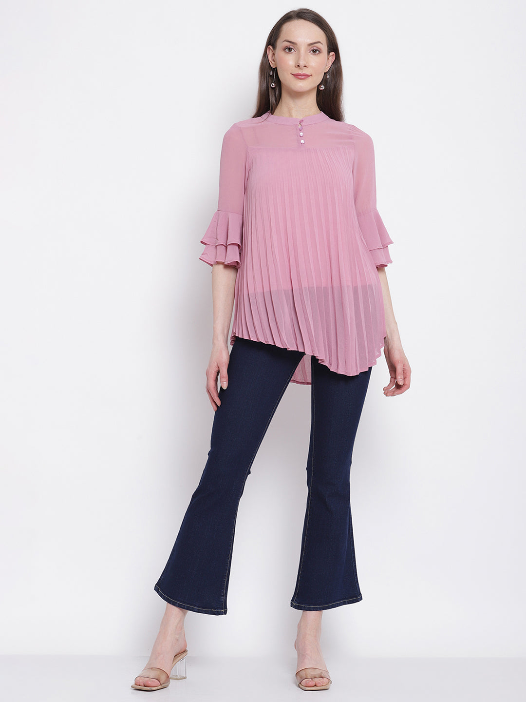 Women Black Bell Bottom Full Length Jeans